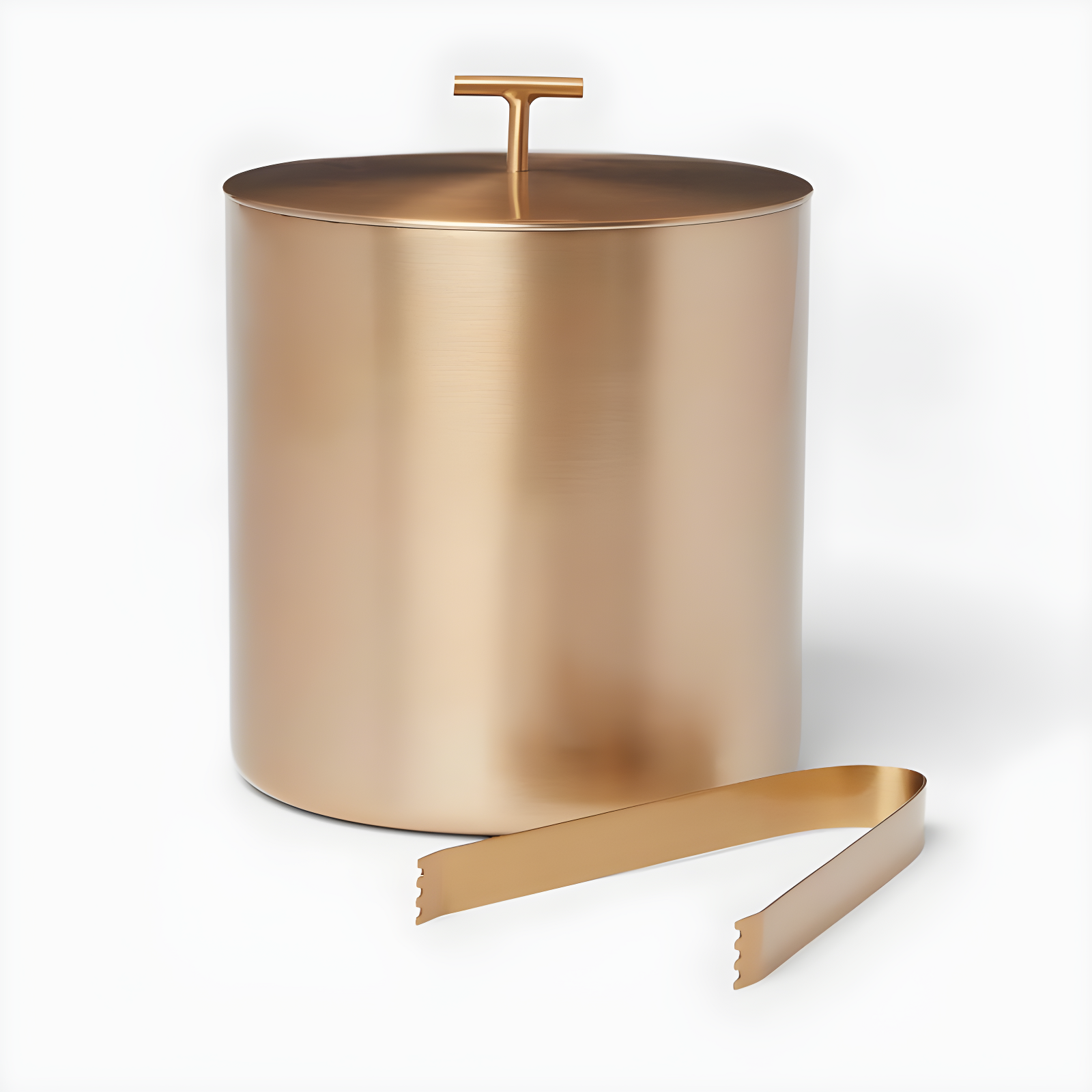 Gold Stainless Steel Ice Bucket with Tongs and Lid