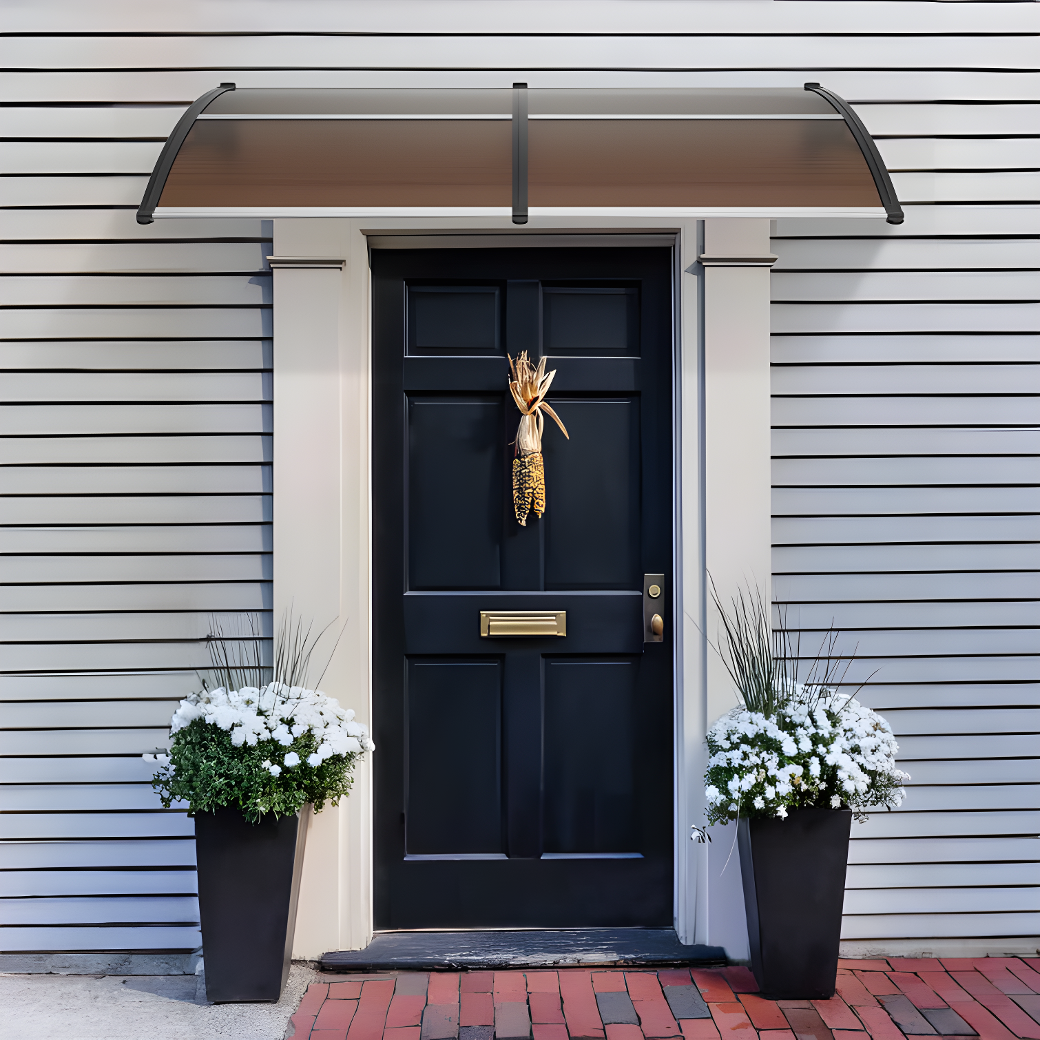 Brown Polycarbonate Retractable Door and Window Awning