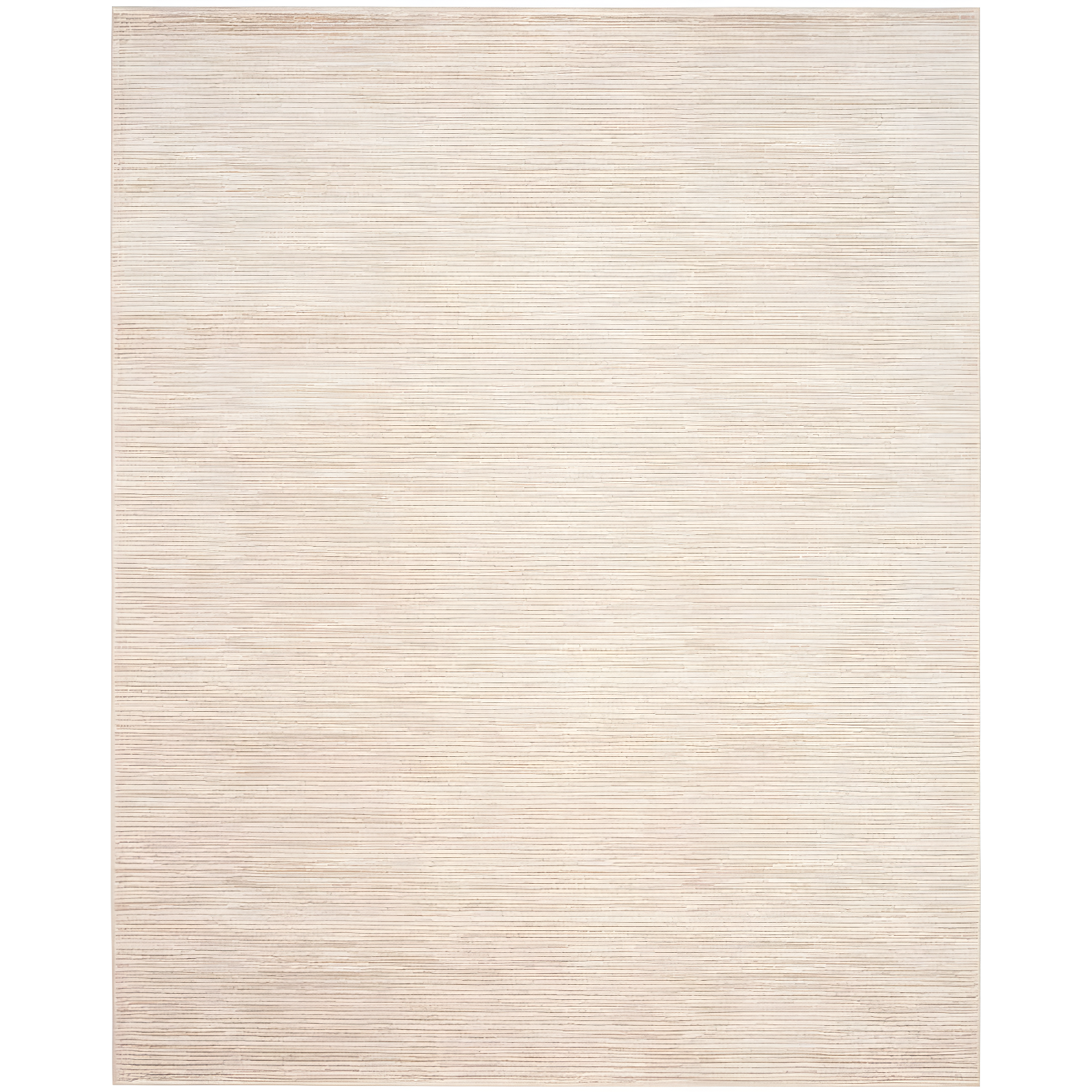 Cream Abstract Hand-Knotted Rectangular Synthetic Rug