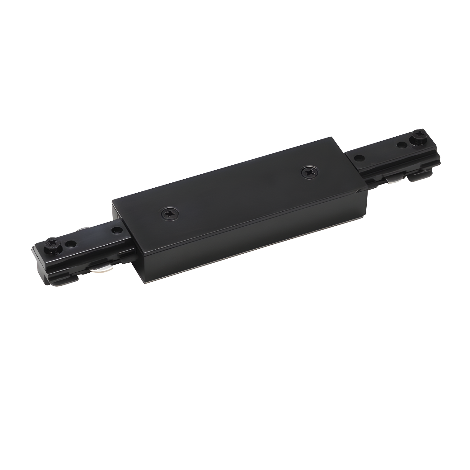 Black 7-Inch Straight Track Connector for 3-Wire System