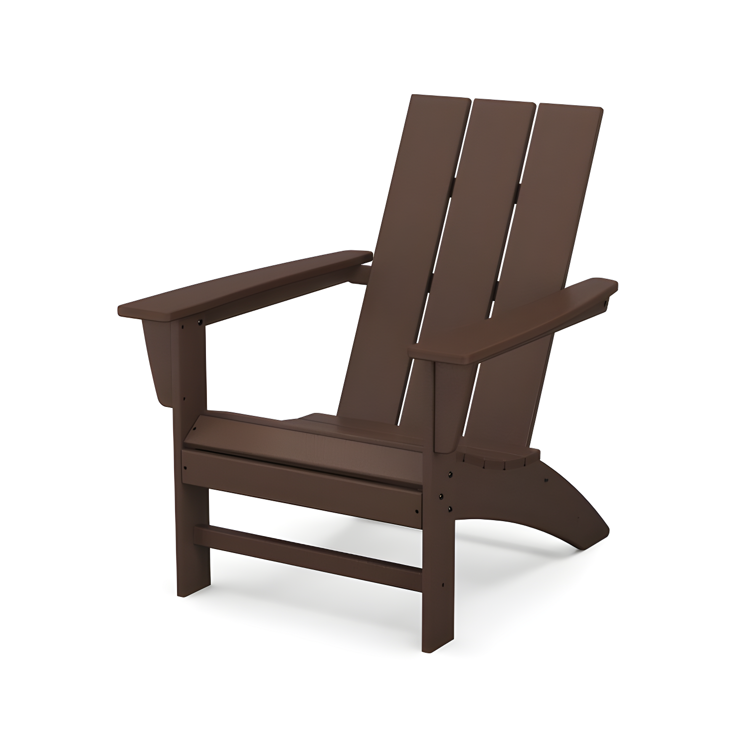 Modern Mahogany POLYWOOD Adirondack Chair with Ergonomic Seat