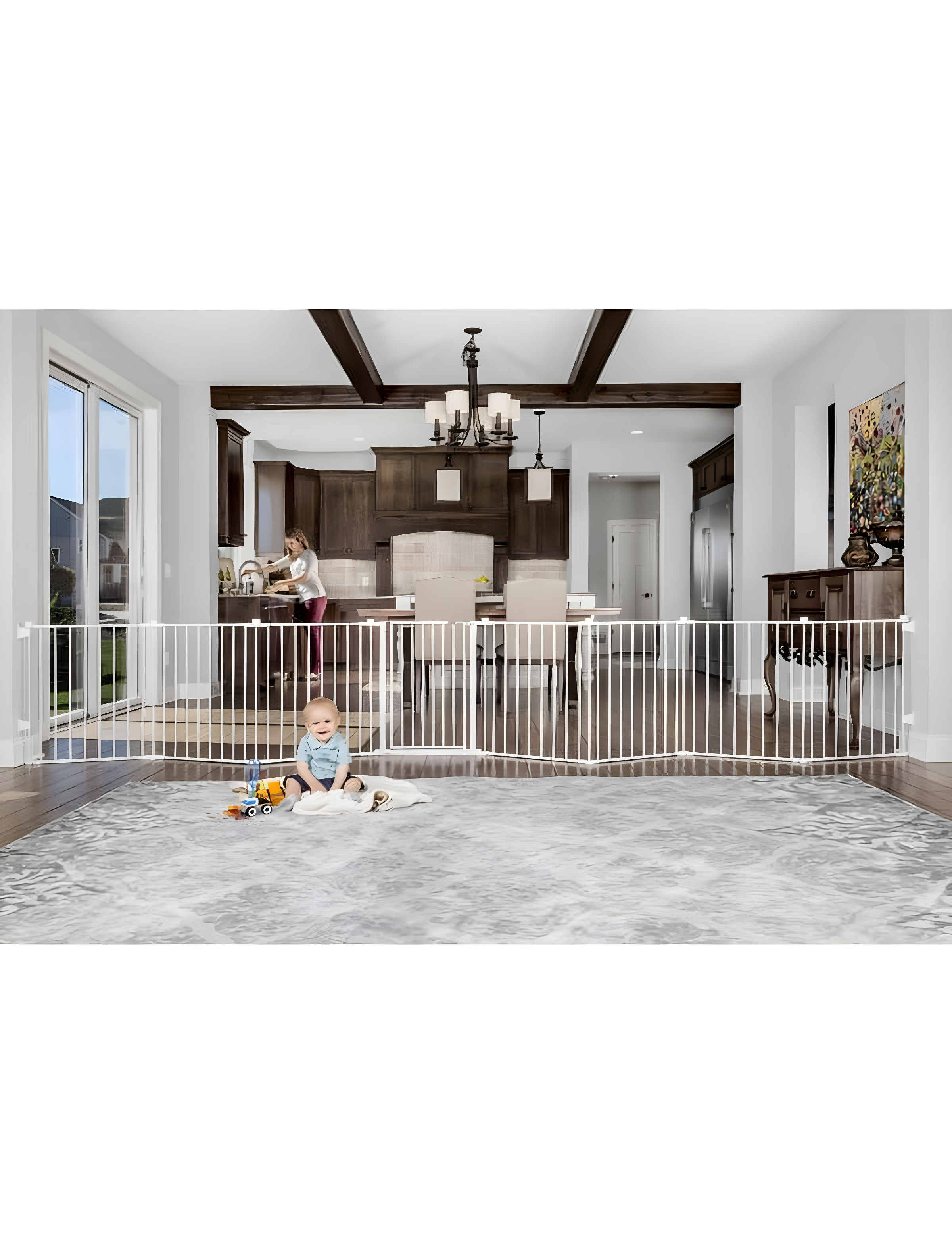 Regalo White Adjustable Metal Baby Gate and Play Yard