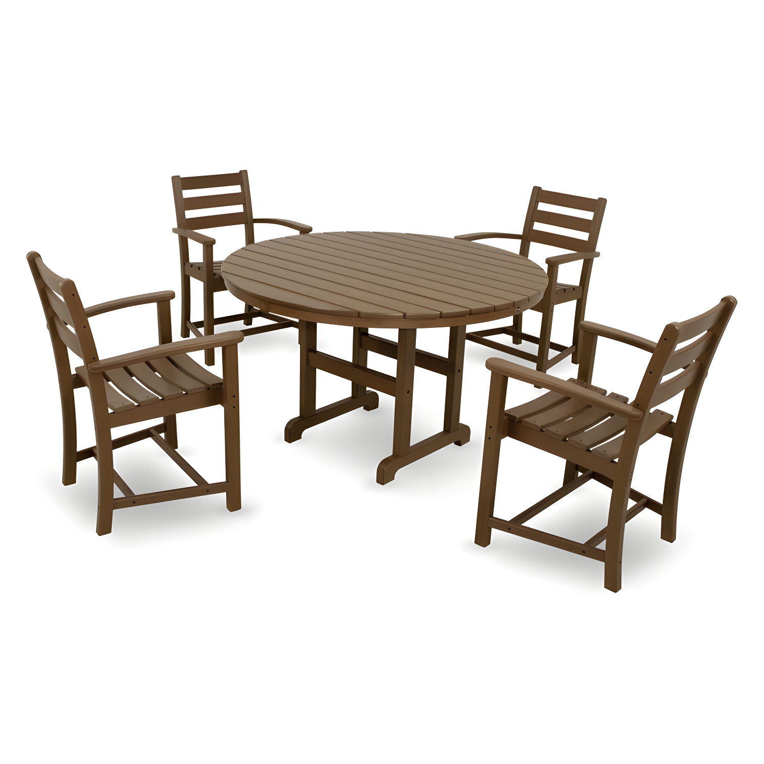 Tree House Brown 4-Person Outdoor Dining Set with Arm Chairs