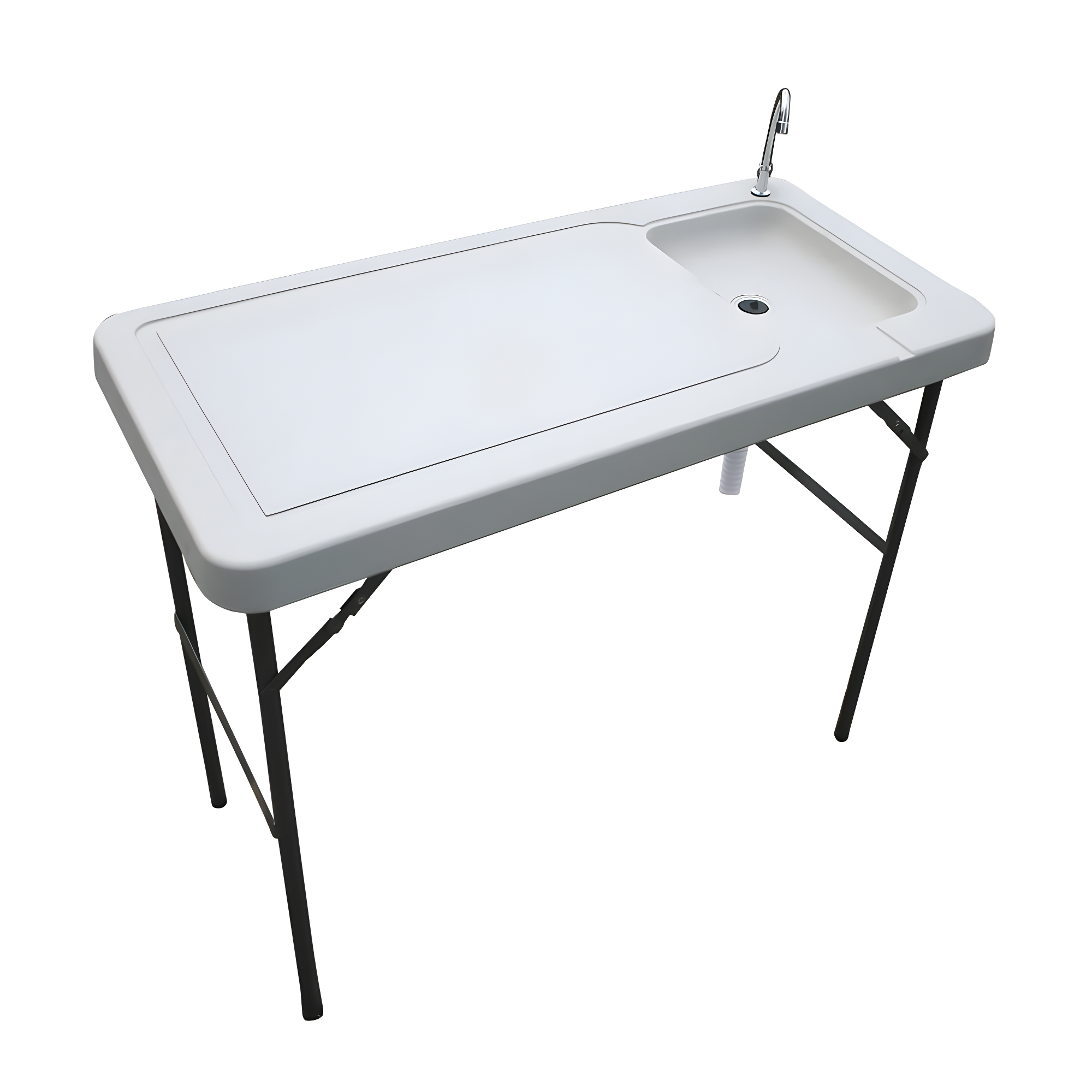 Portable Aluminum Folding Fish Cleaning Table with Sink