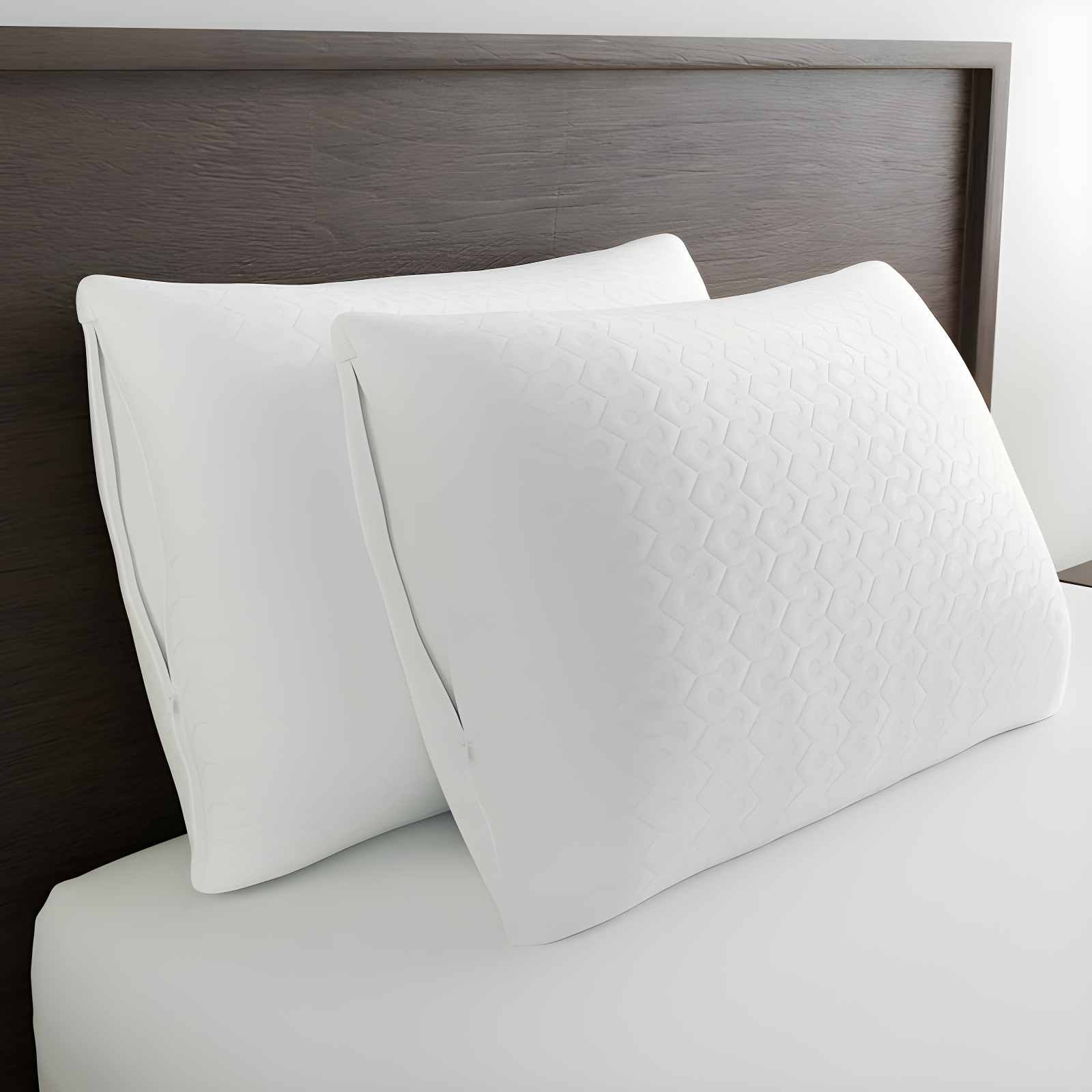 White Hypoallergenic Microfiber Queen Pillow Protector