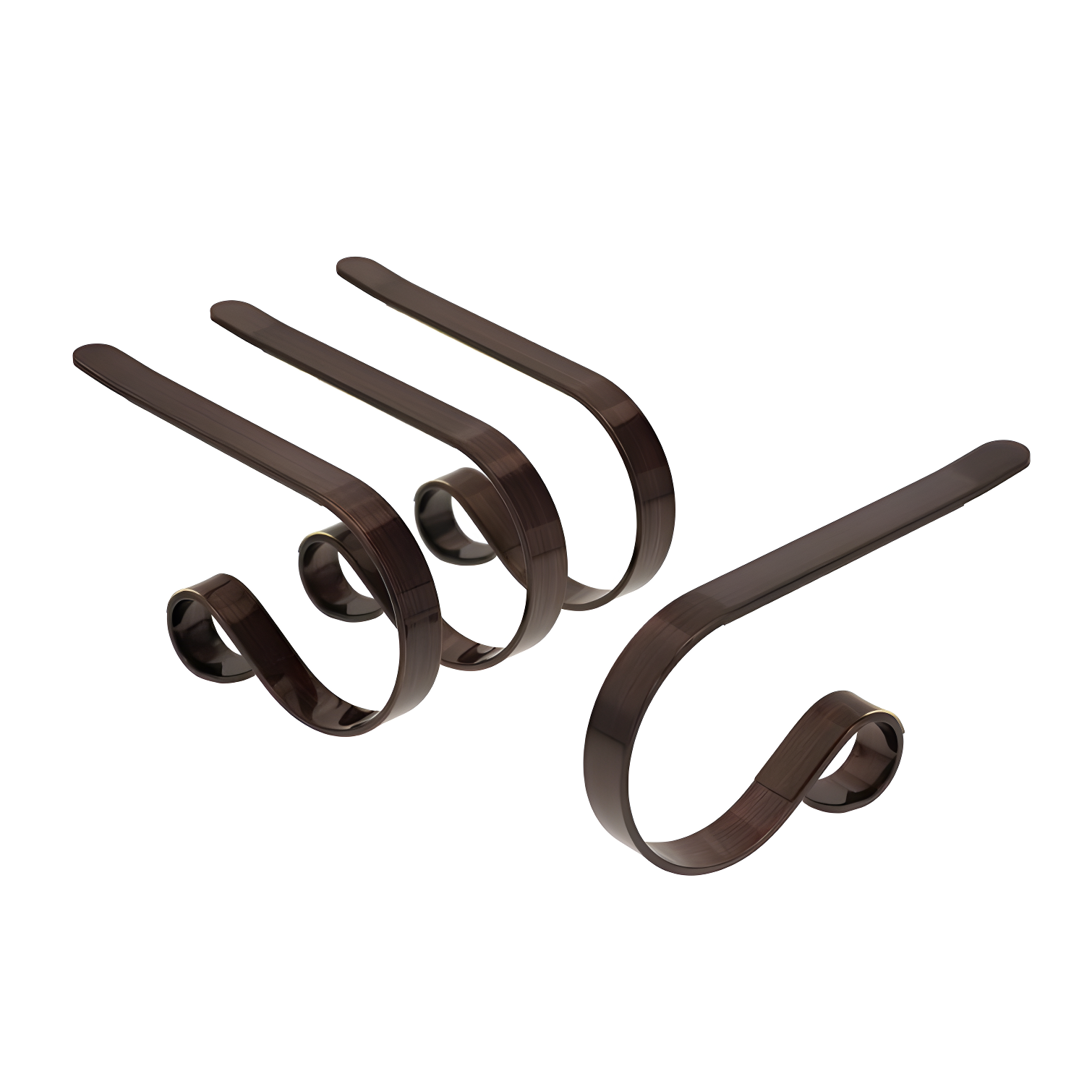 Oil-Rubbed Bronze Low Profile Metal Stocking Holders, 4 Pack