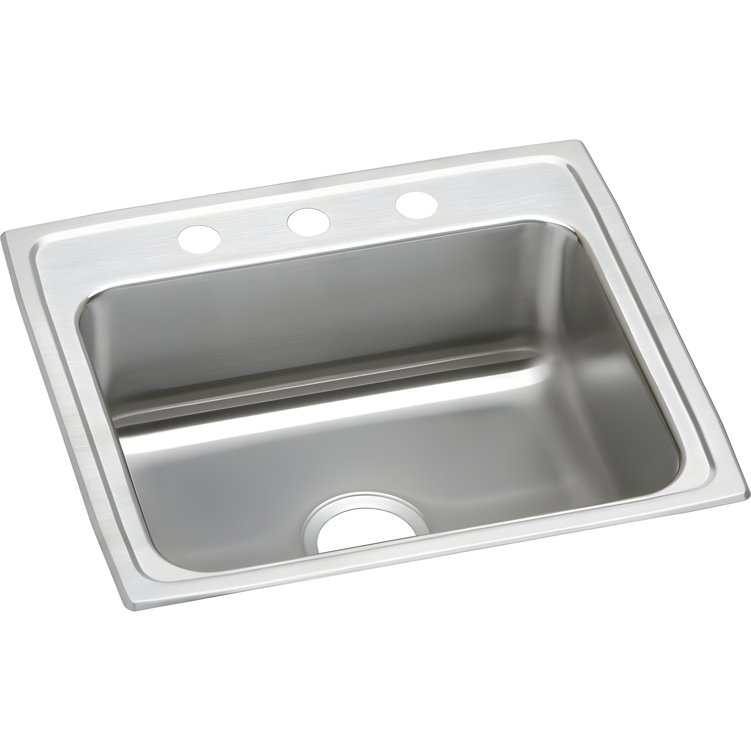 Lustertone 22" Stainless Steel Drop-In Single Bowl Sink