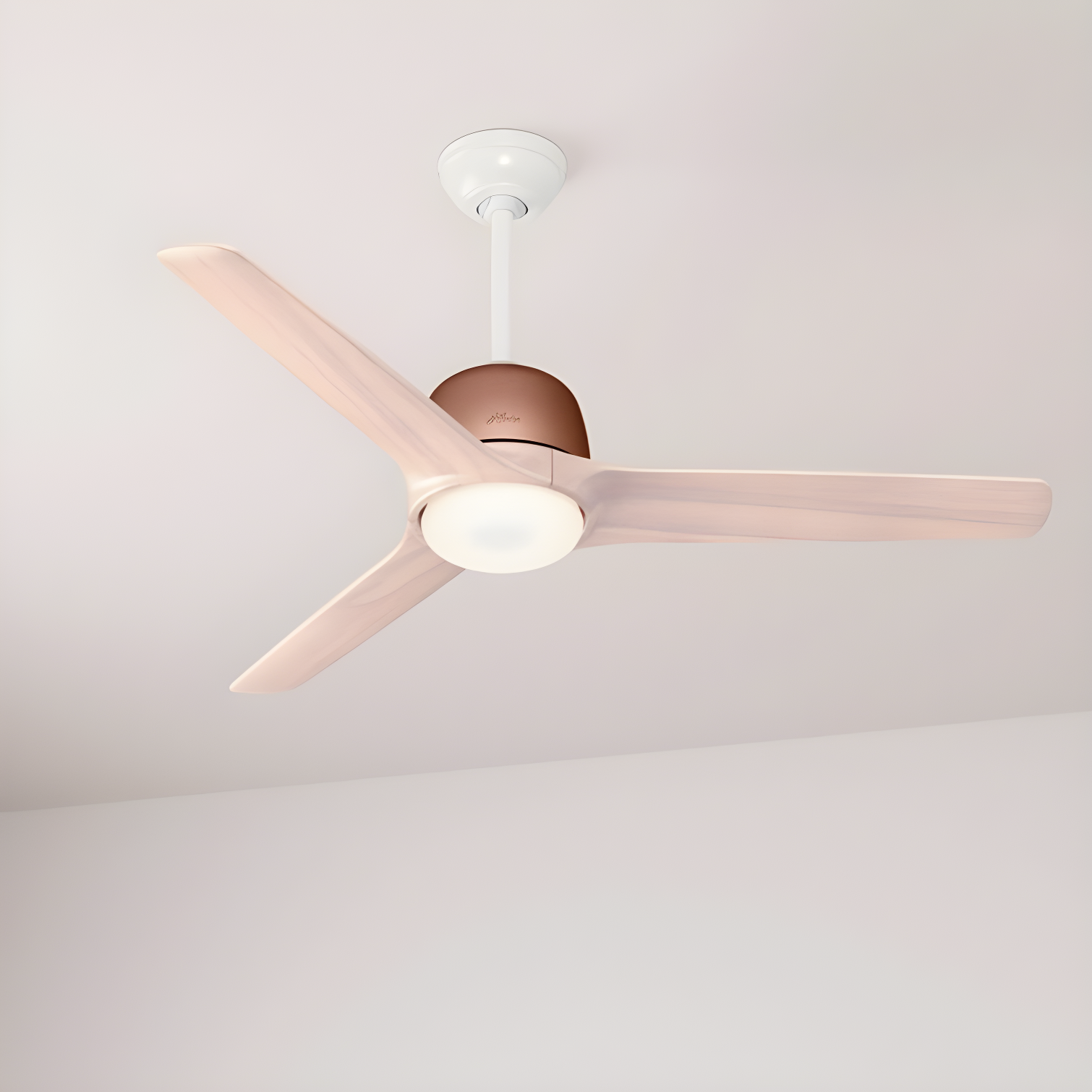 54" Satin Copper 3-Blade Ceiling Fan with LED Light and Remote