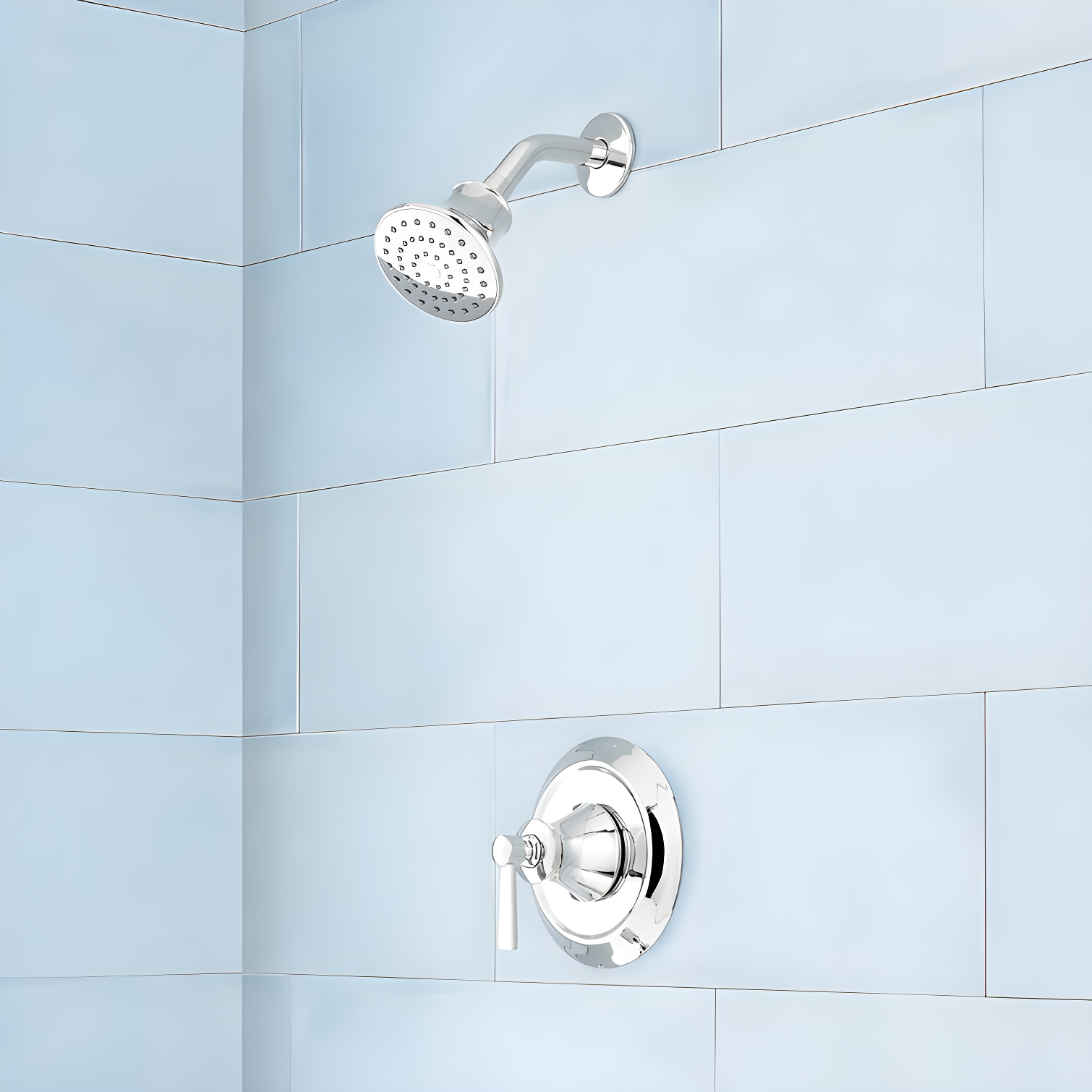 Chrome Wall Mounted Pressure Balance Shower Set