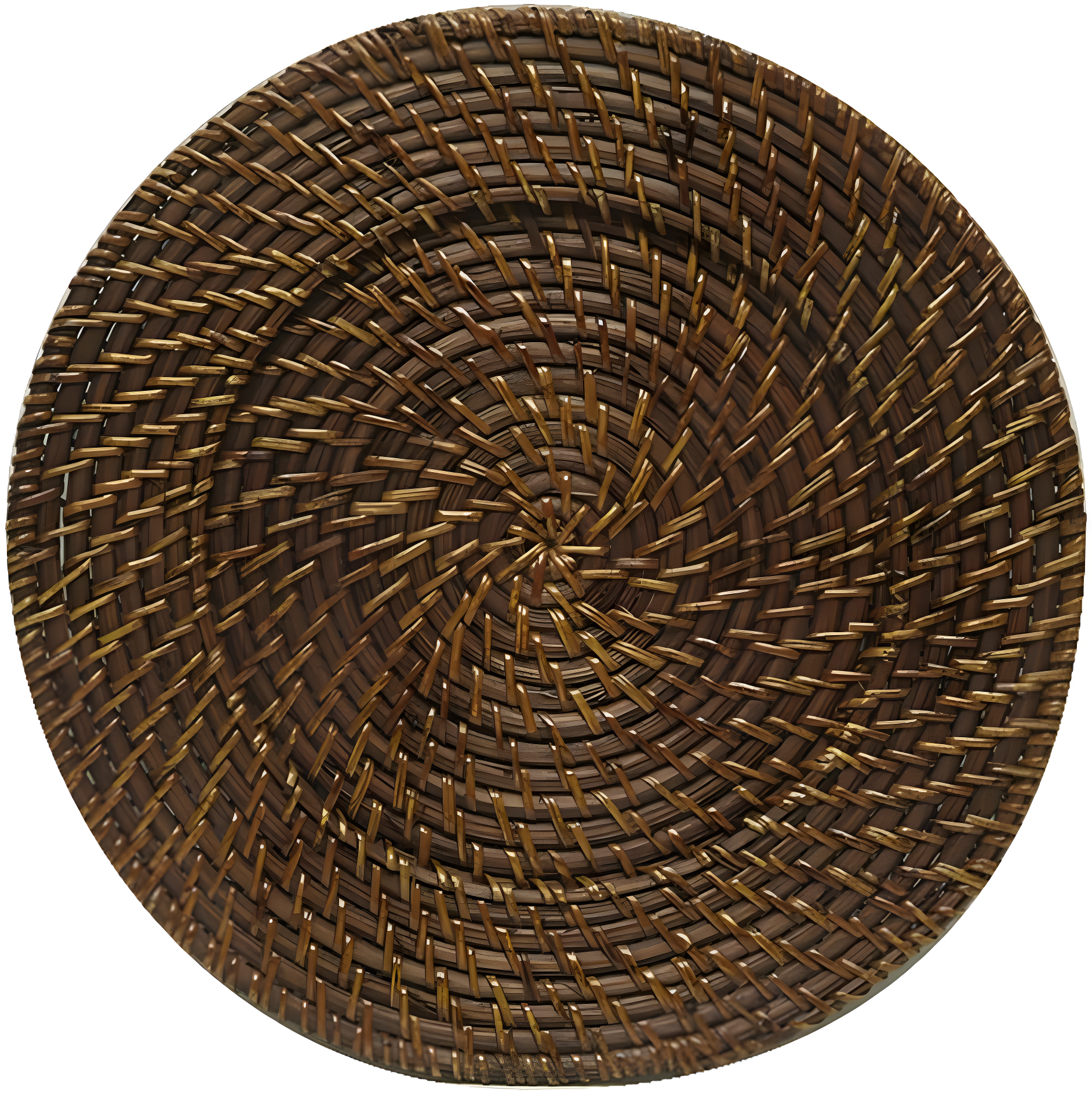 Round Brown Rattan Charger Plate for Desserts