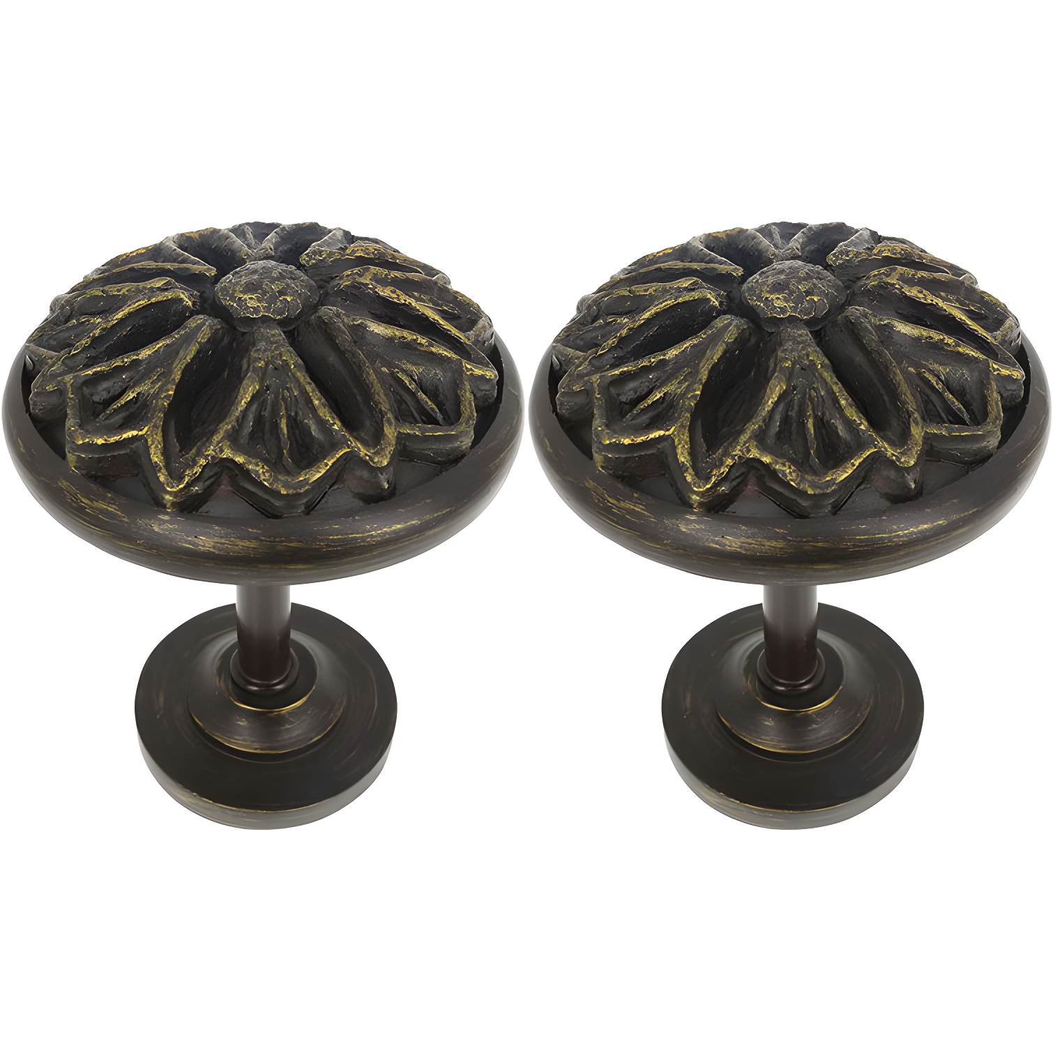 Bronze Petal Medallion Curtain Holdbacks Set of 2