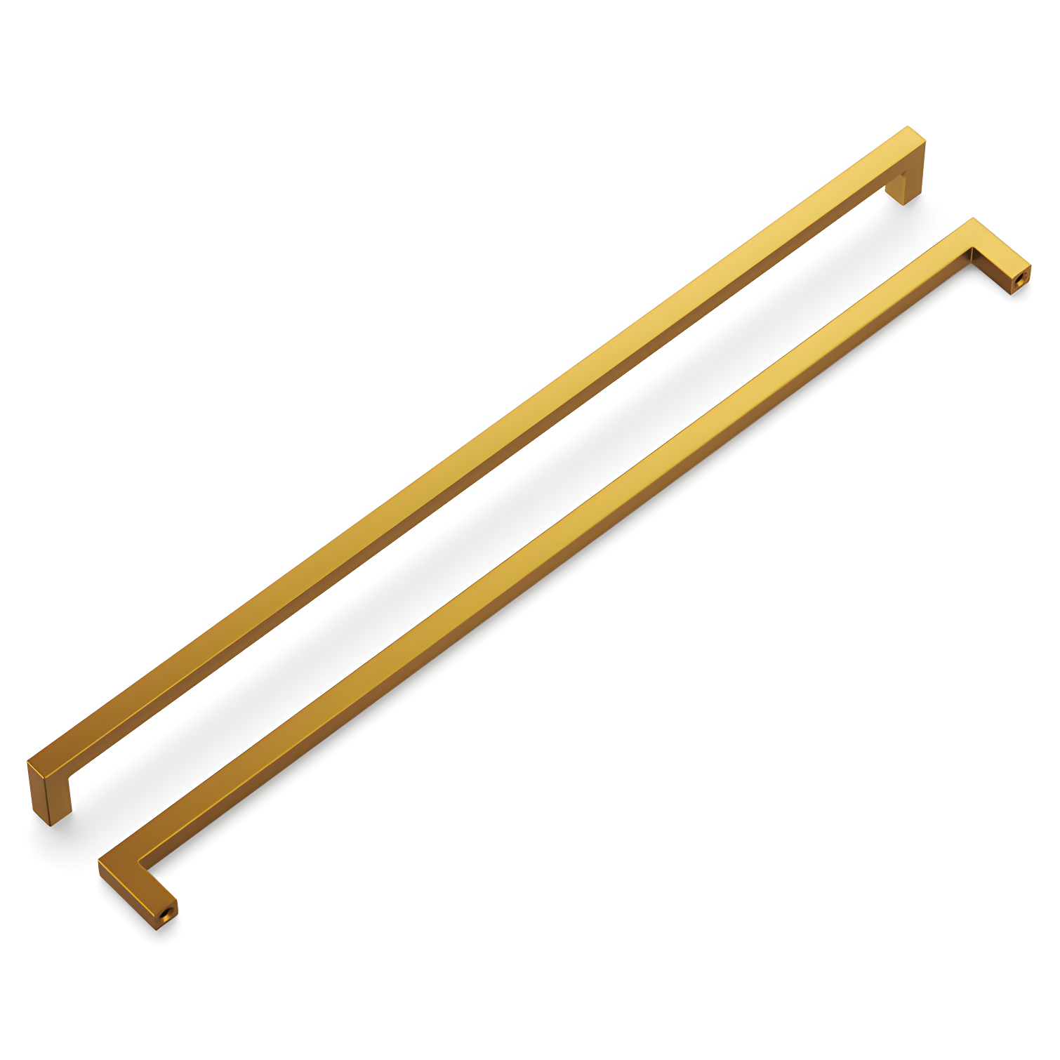 Brushed Golden Brass 18" Modern Cabinet Handles with Mounting Hardware