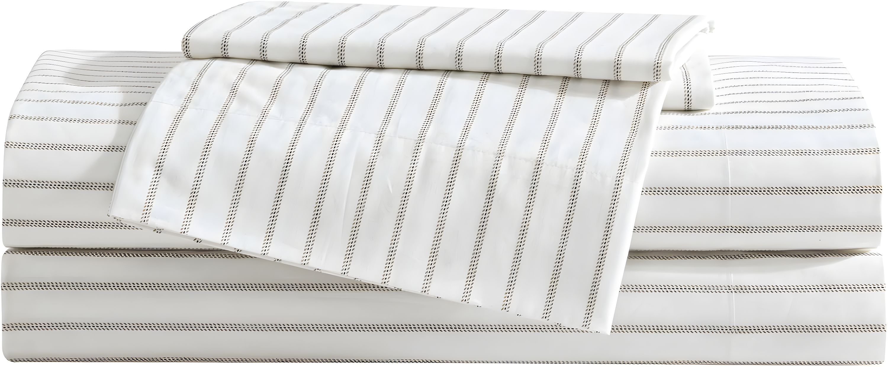 Queen White Cotton Percale Deep Pocket Bedding Set