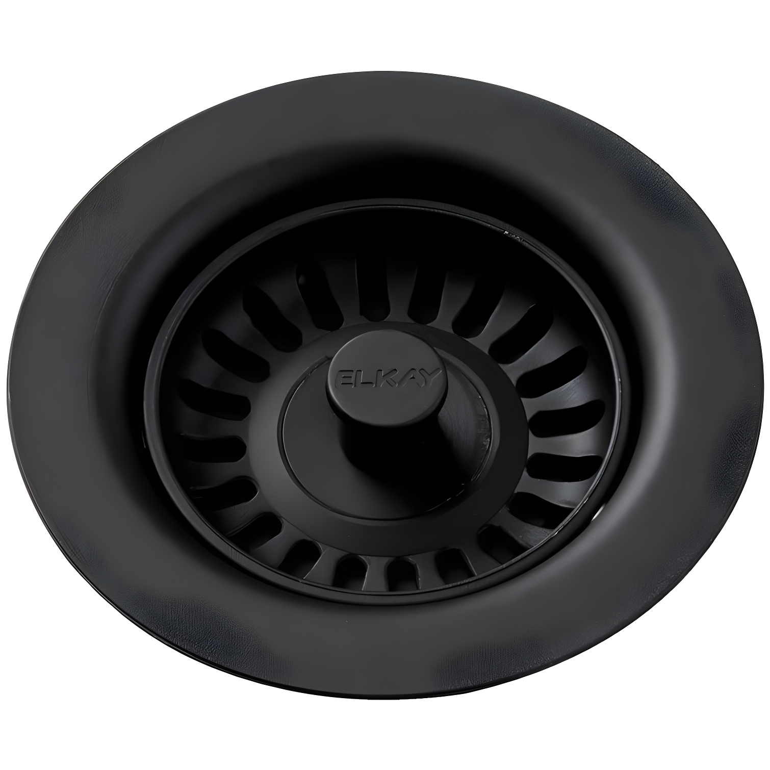 Caviar Black Polymer Drain Fitting with Removable Basket Strainer