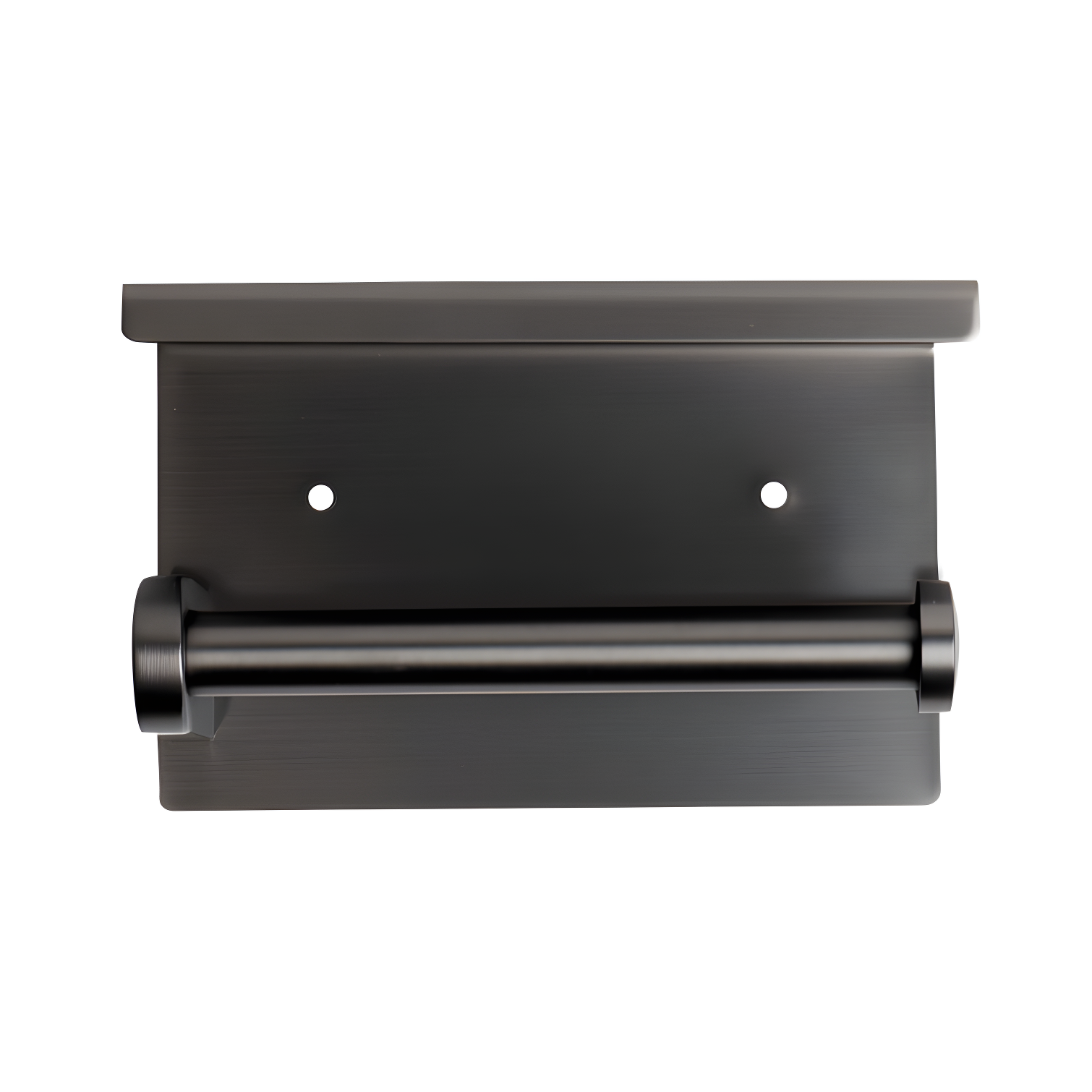 Brushed Black Stainless Steel Toilet Paper Holder with Shelf