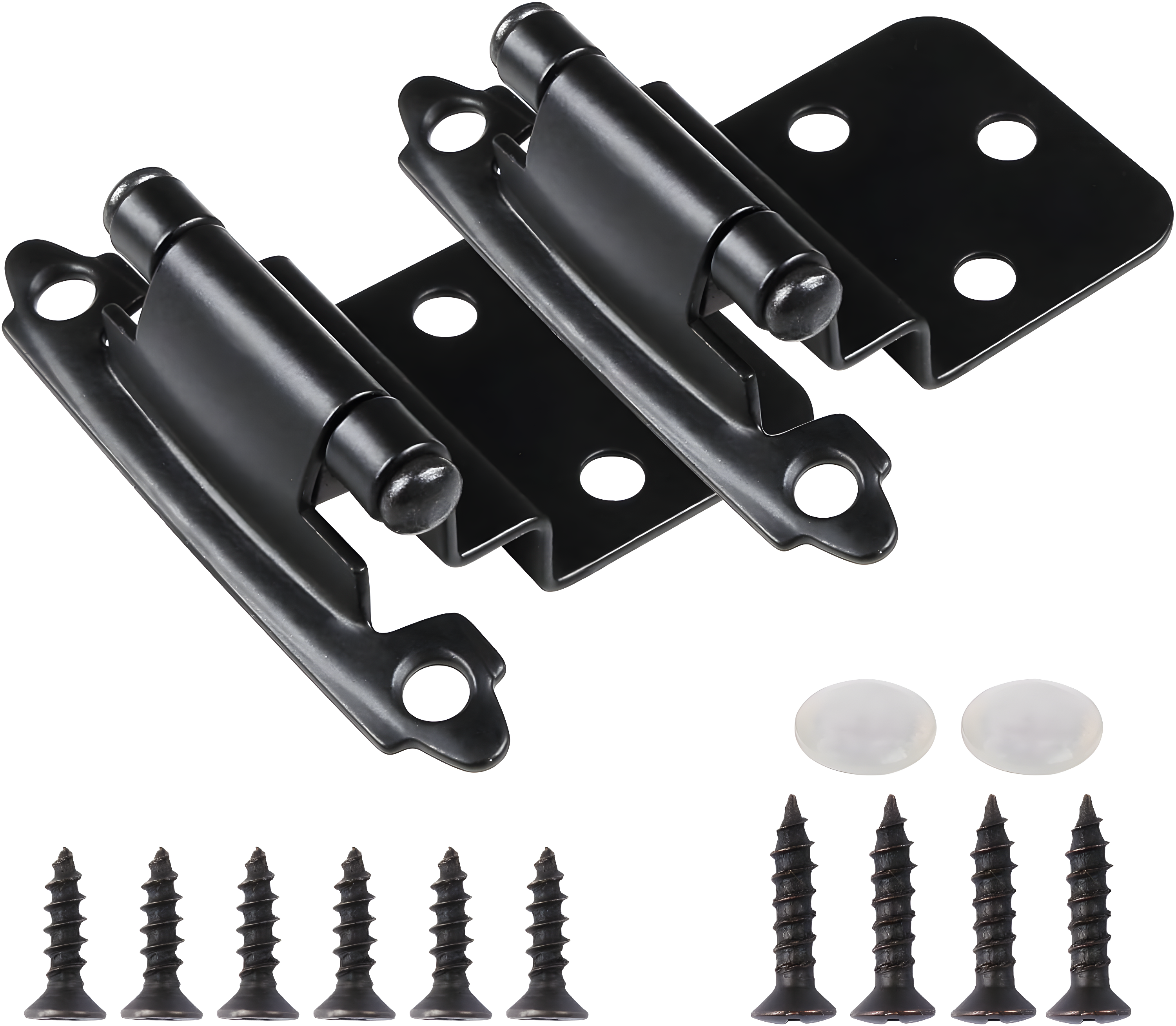 Matte Black Self-Closing Inset Cabinet Hinges with Screws