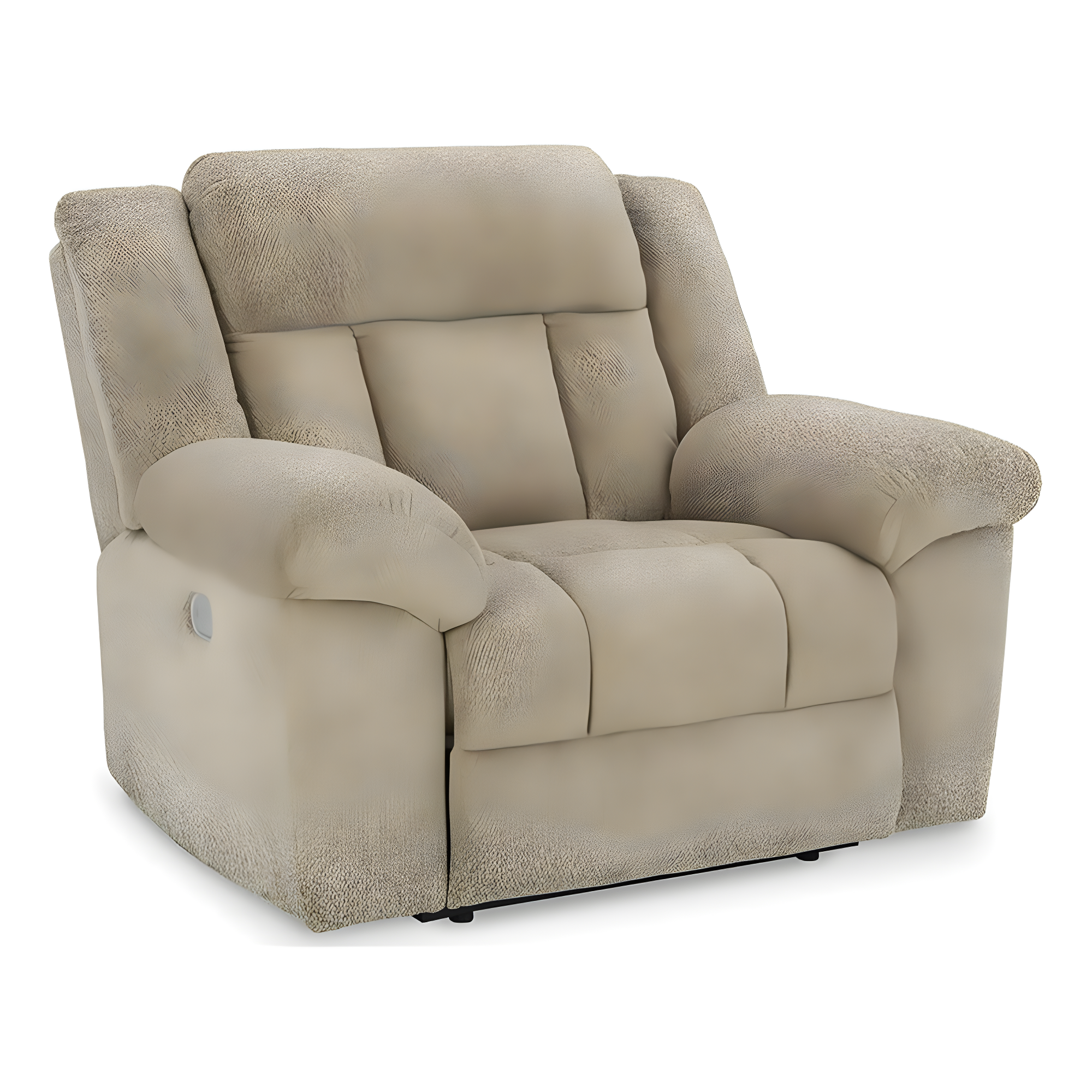 Wheat Beige Metal Power Recliner with Adjustable Headrest