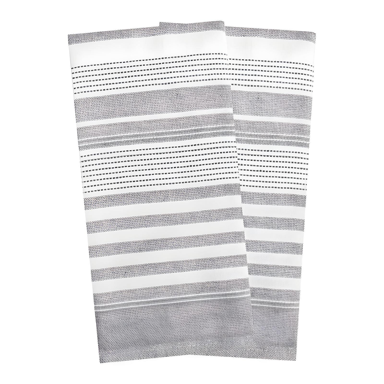 Graphite Dual Terry Stripe Cotton Kitchen Towel Set