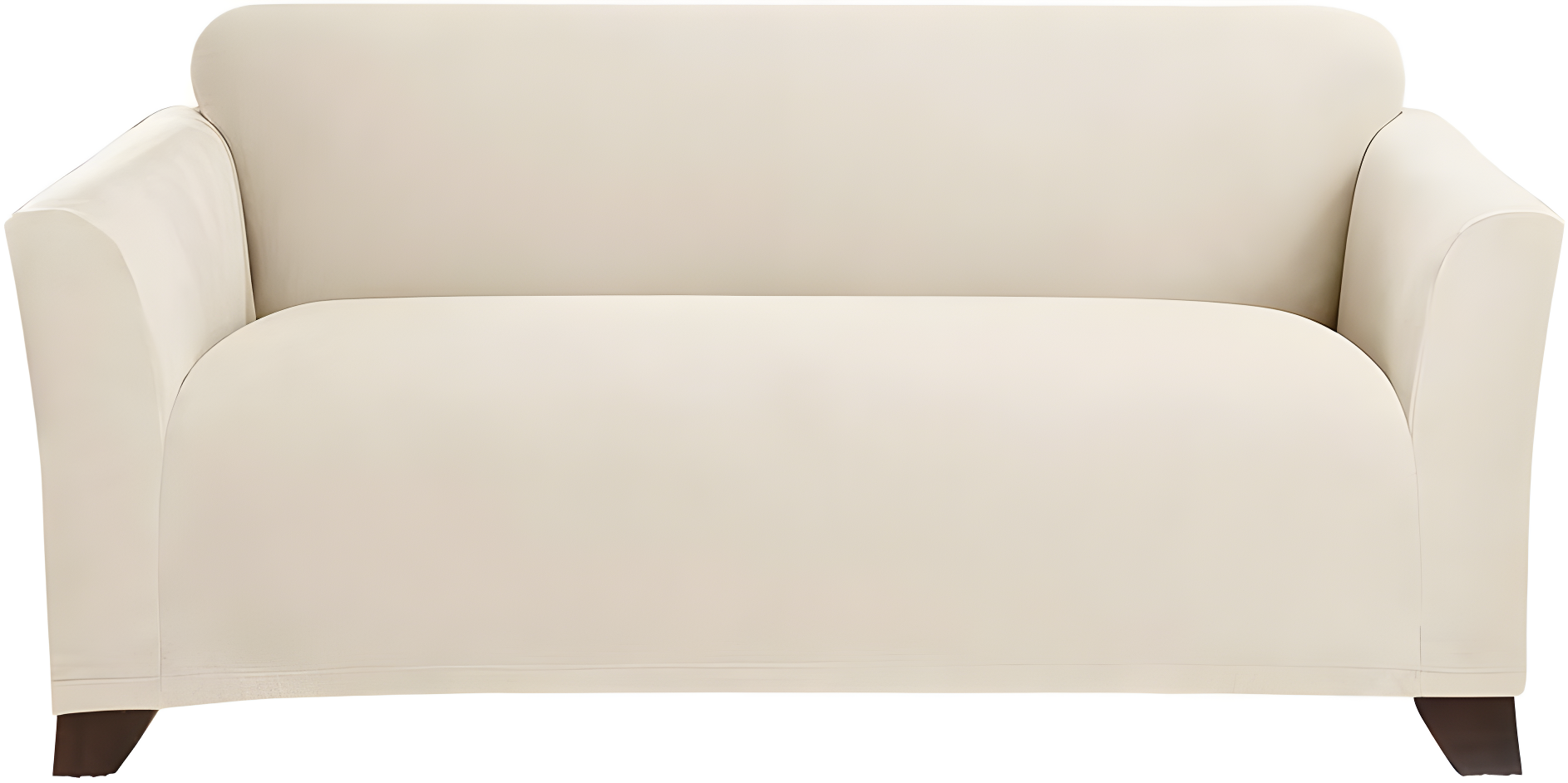 Ivory Polyester Spandex Stretch Loveseat Slipcover