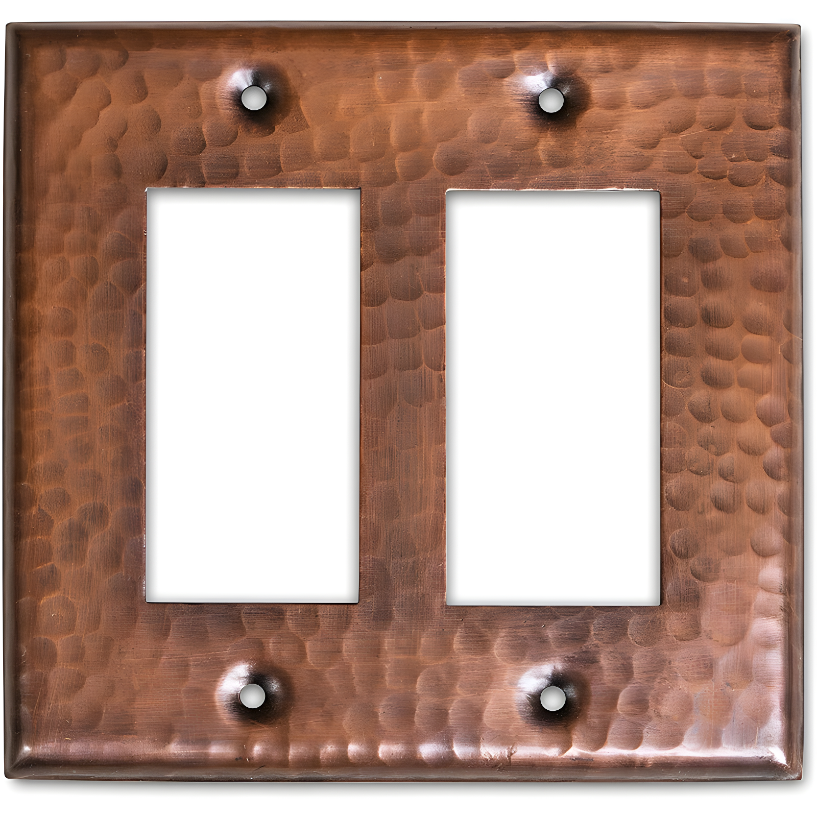 Hand Hammered Copper 2-Gang Rocker Decorative Wall Plate