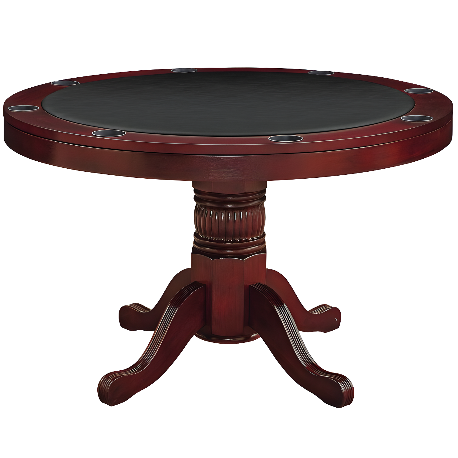 48 Inch Round English Tudor Wood and Vinyl Poker Table