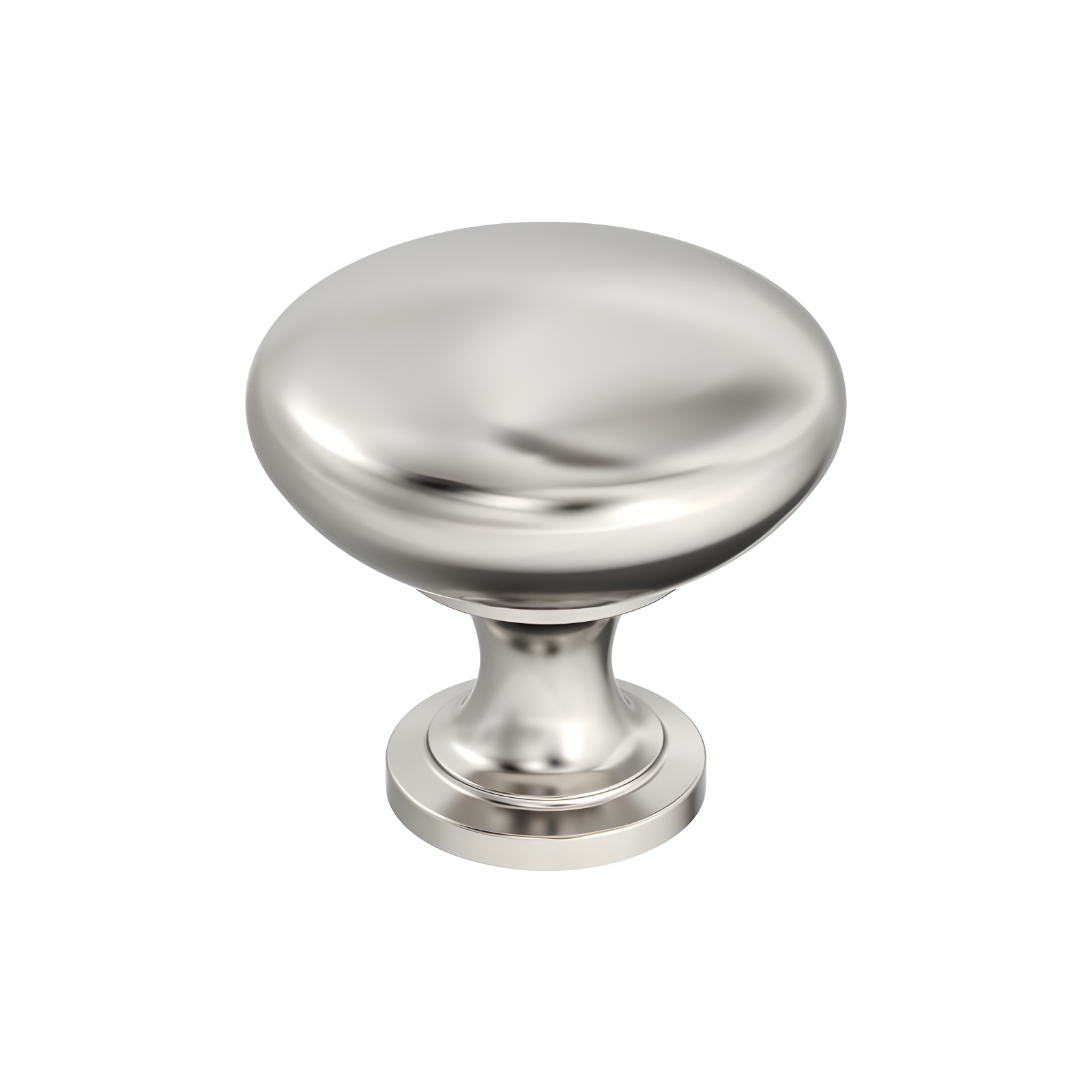 Polished Nickel Round Cabinet Knob with Mounting Hardware