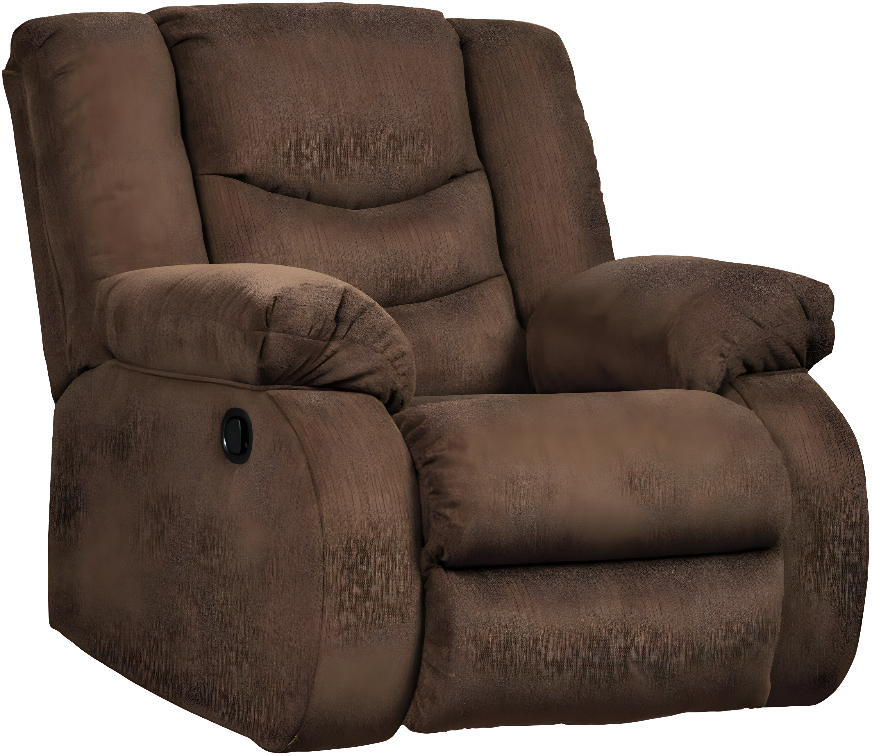 Chocolate Brown Traditional Metal Recliner with Plush Cushions