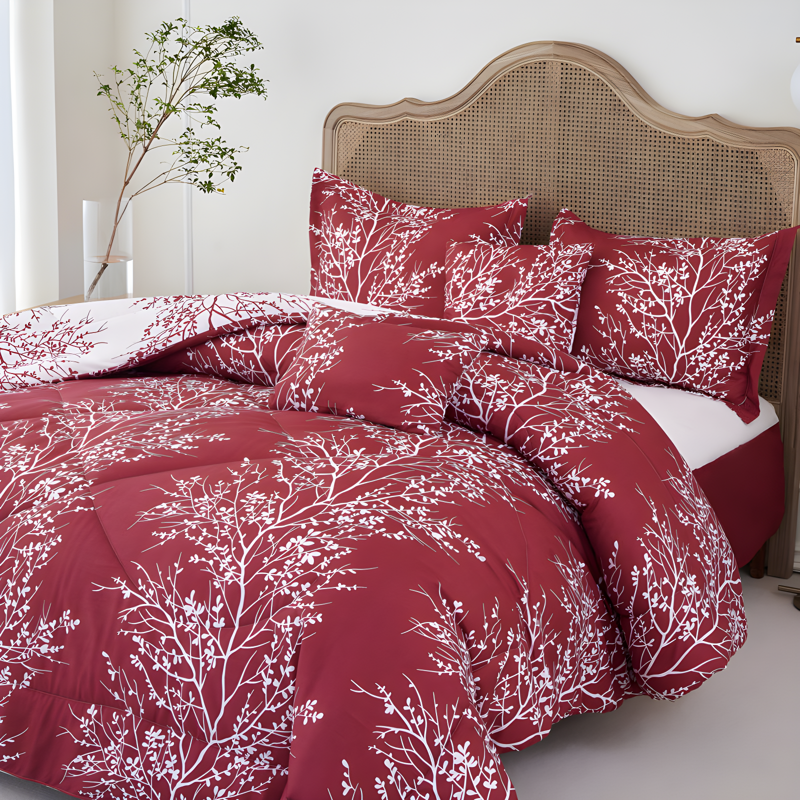 Burgundy Twin Reversible Microfiber Comforter Set