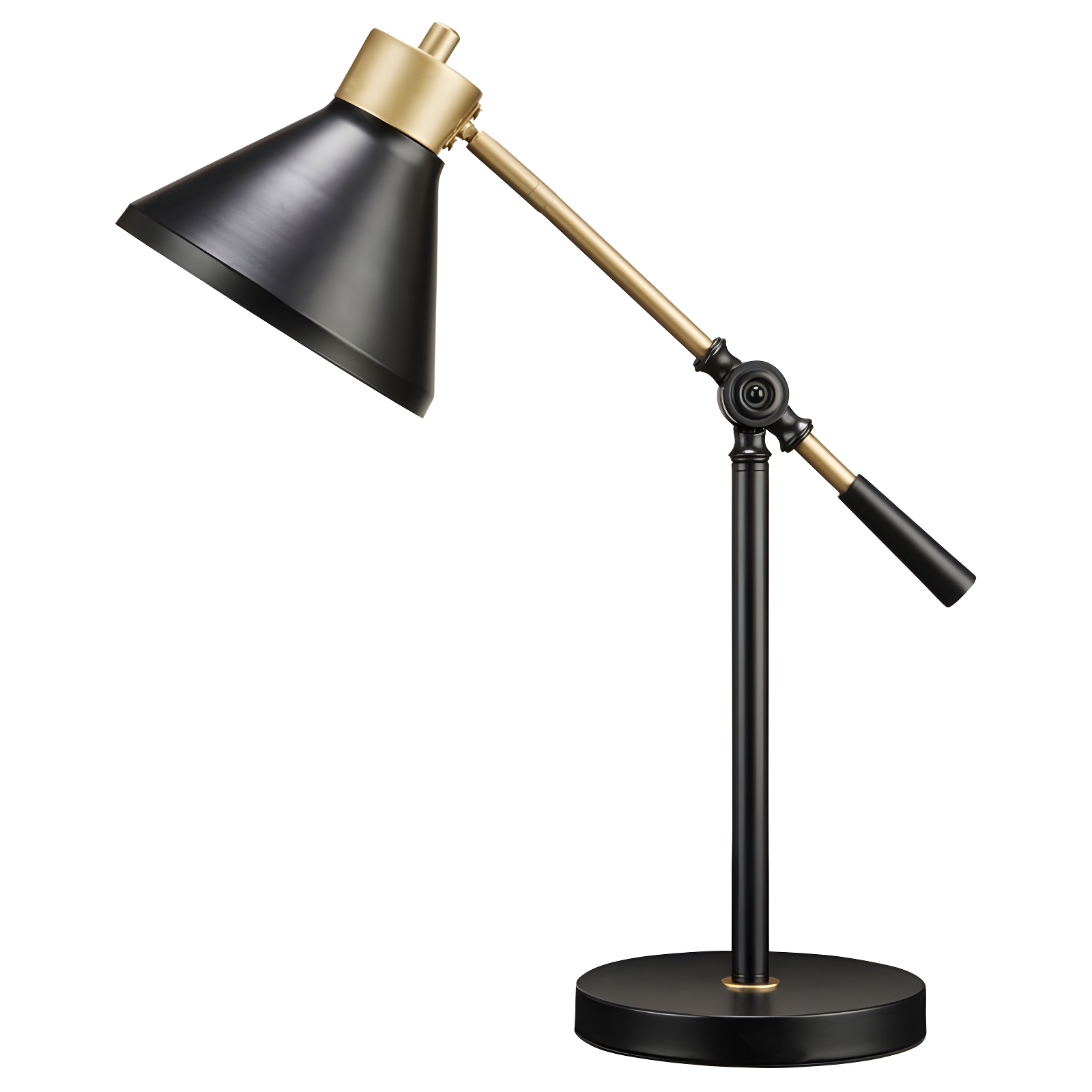 Adjustable Black and Gold Metal Desk Lamp