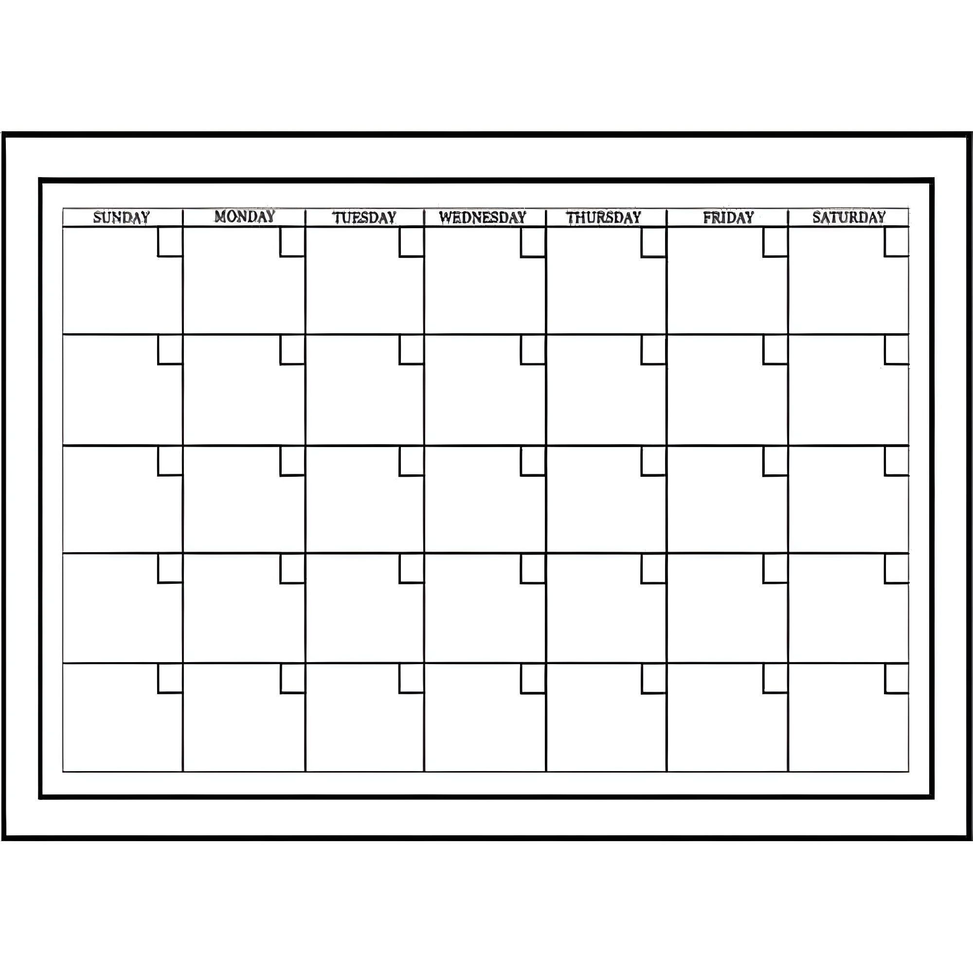 White Dry Erase Monthly Wall Calendar with Marker