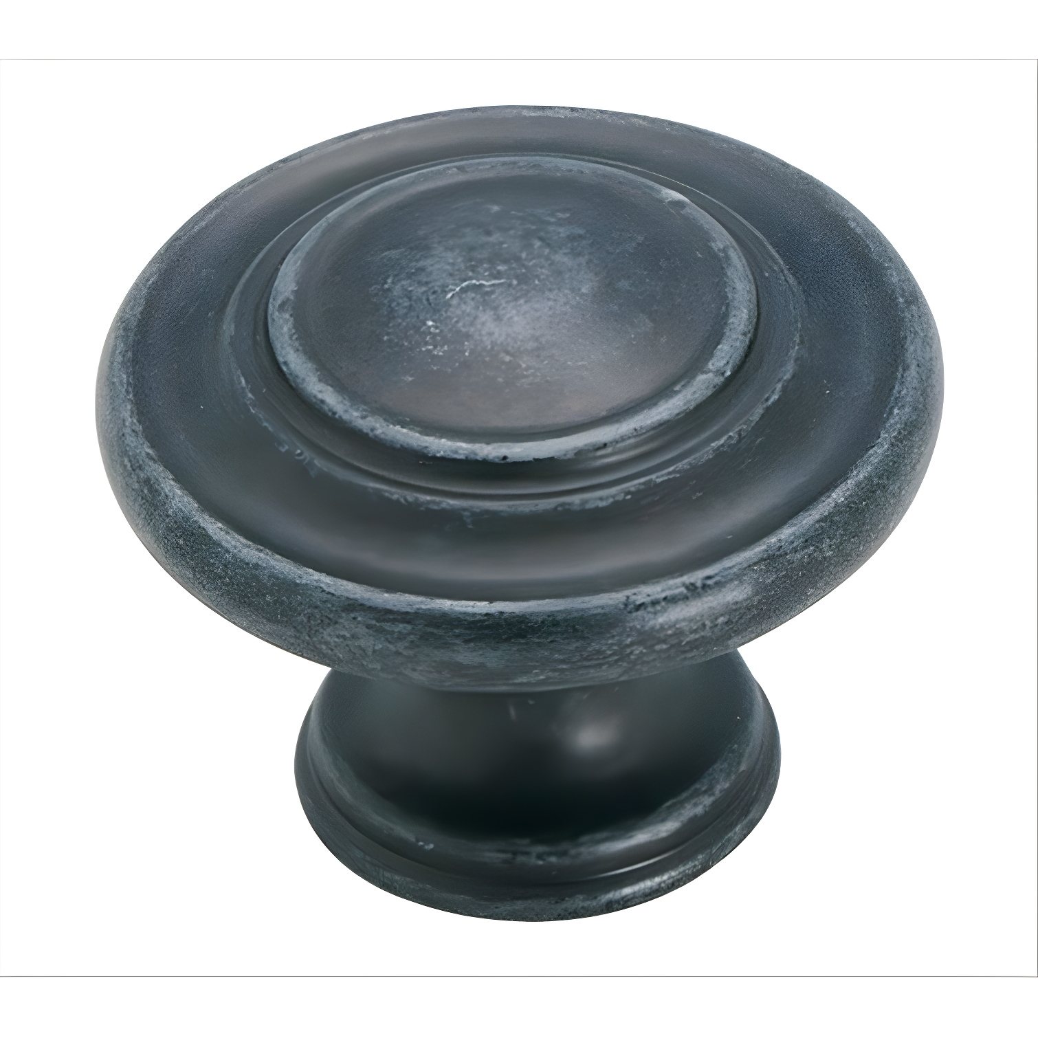 Wrought Iron Dark Round Cabinet Knob with Mounting Hardware