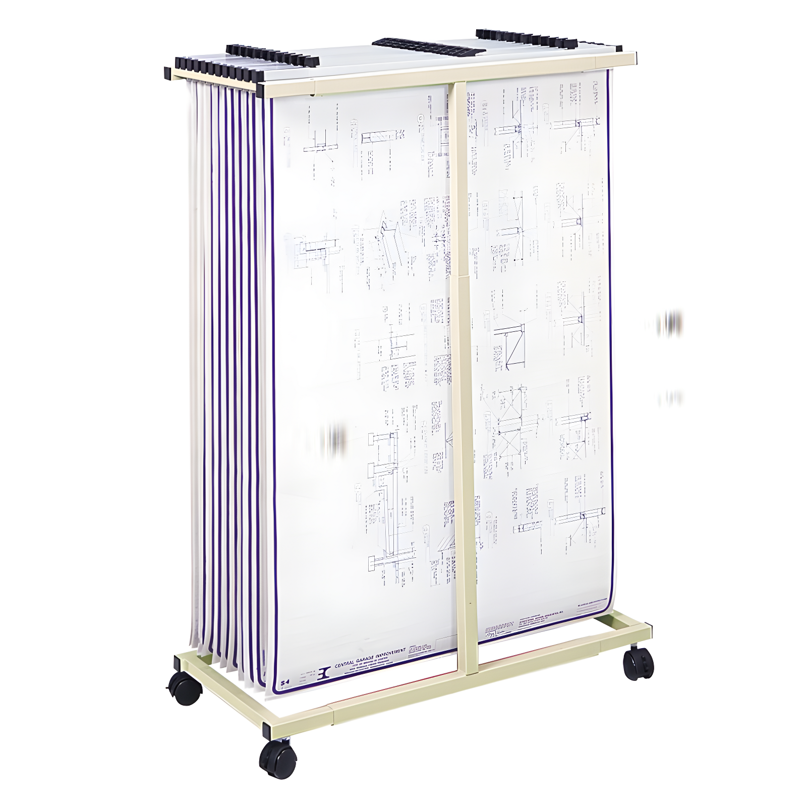 Adjustable Steel Mobile Vertical Hanging File Cart