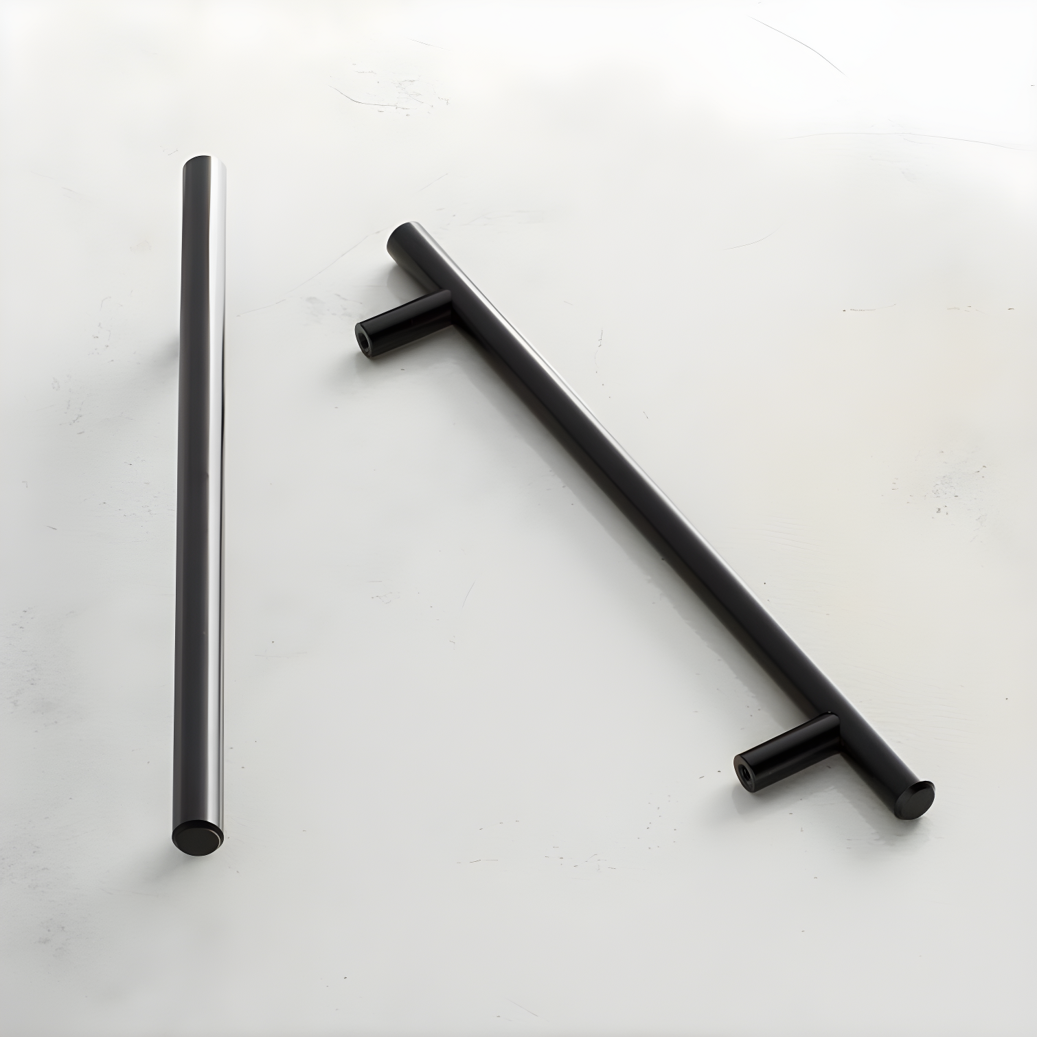 Matte Black Steel 7-Inch Modern Bar Pull with Mounting Hardware