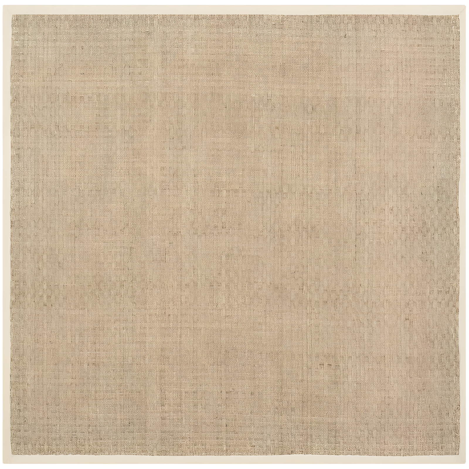 Hand-Knotted Cotton Natural Fiber 3' Square Area Rug in Beige