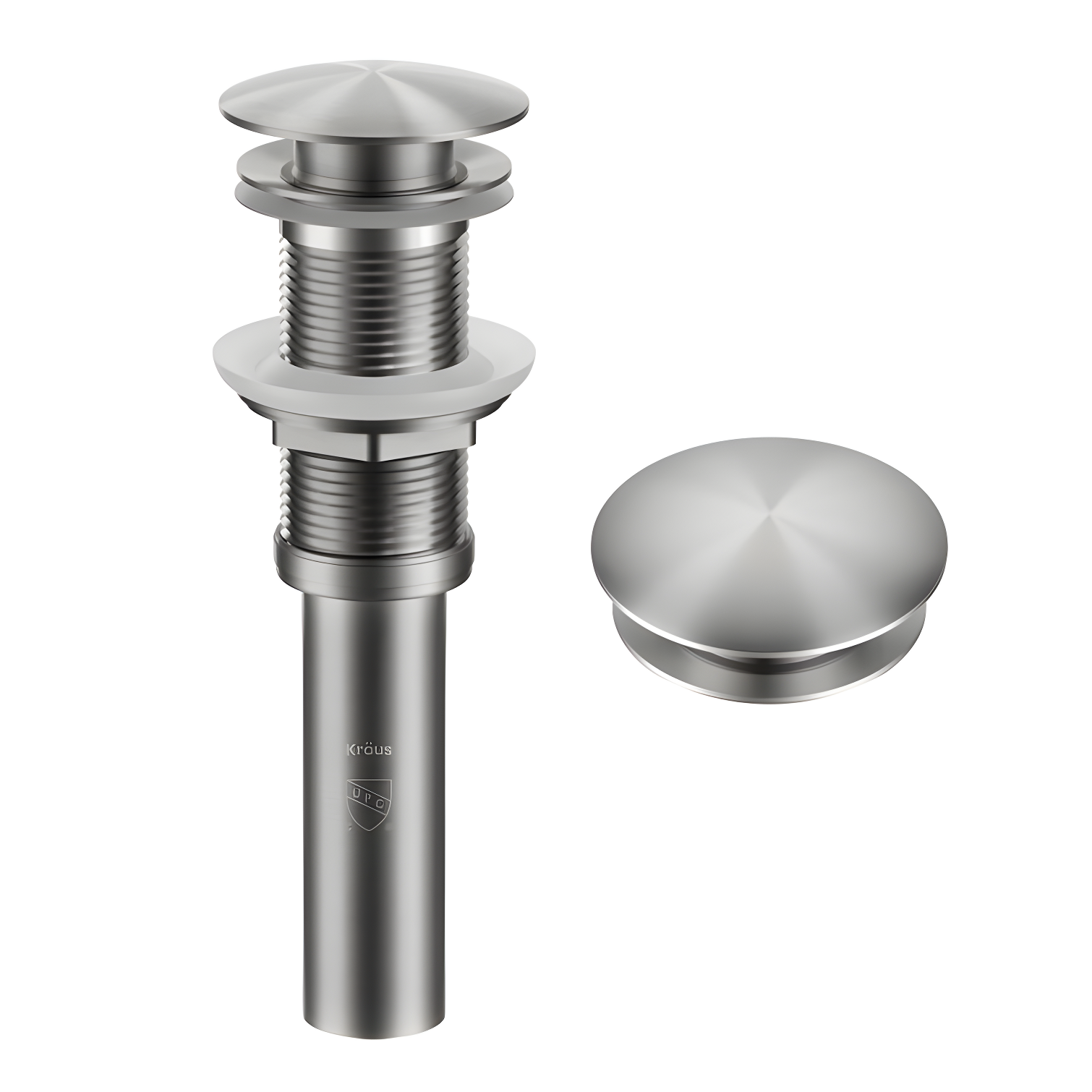 Spot-Free Stainless Steel Pop-Up Bathroom Sink Drain Assembly