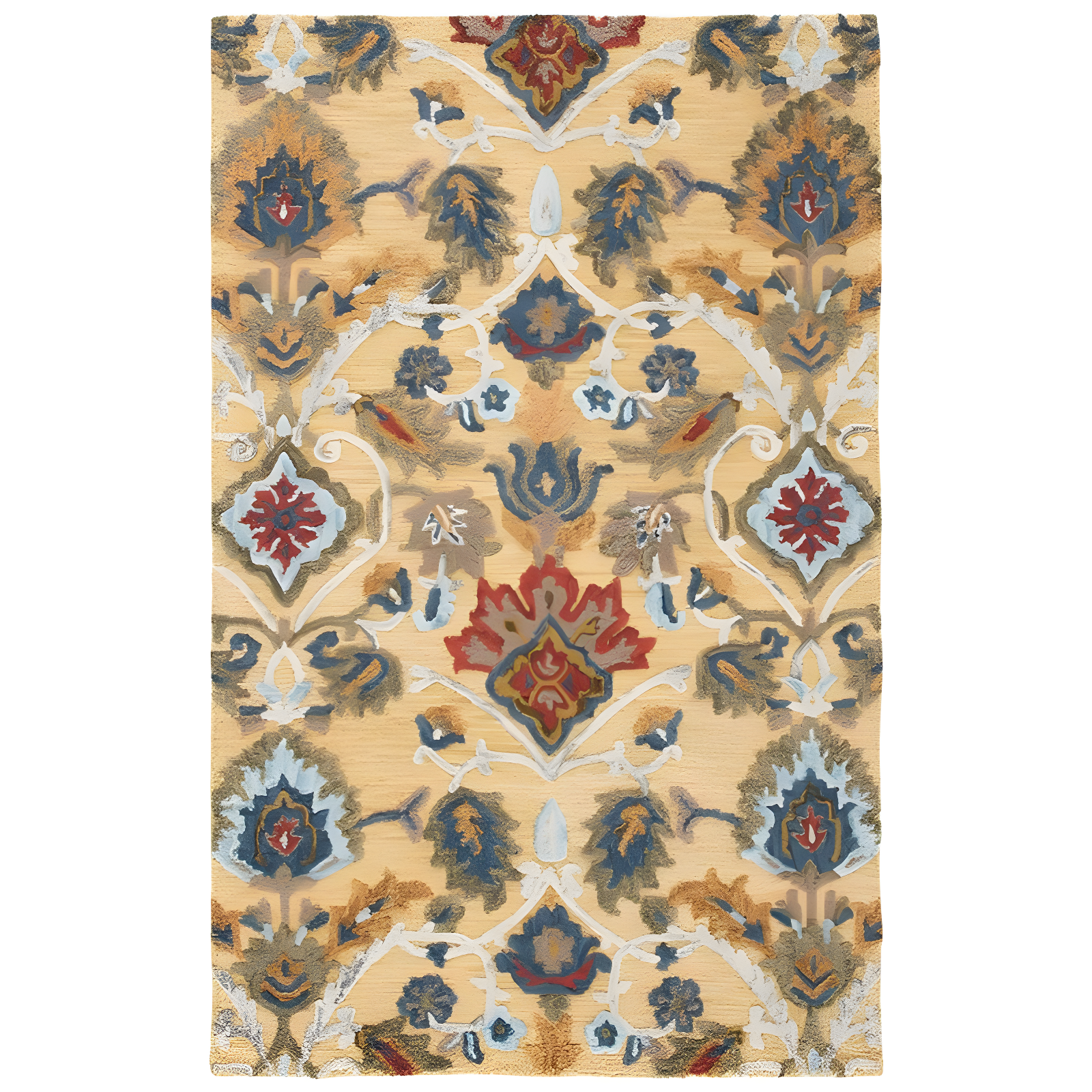 Blossom Gold and Multicolor 6' x 9' Handmade Wool Tufted Rug