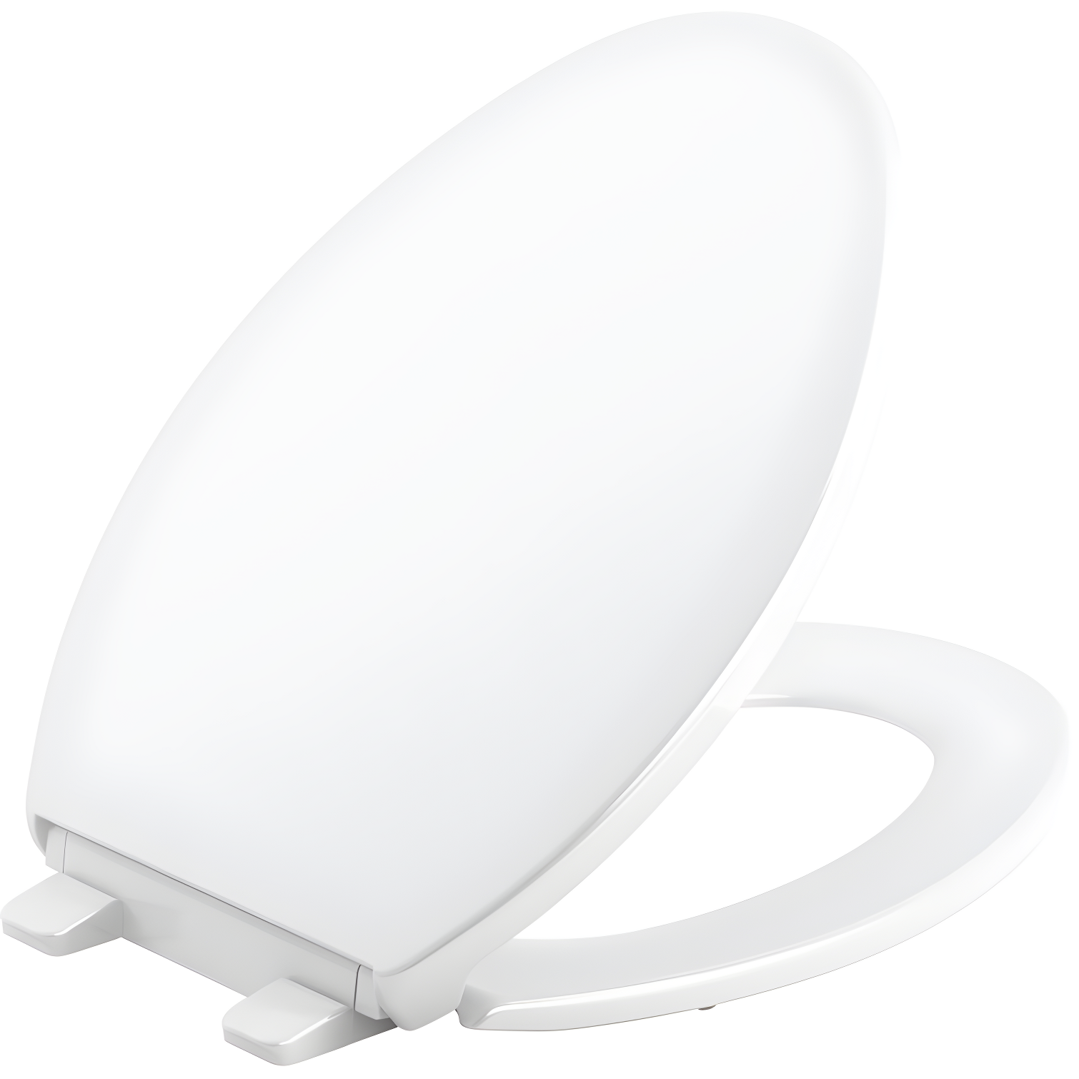 White Elongated Plastic Slow Close Toilet Seat