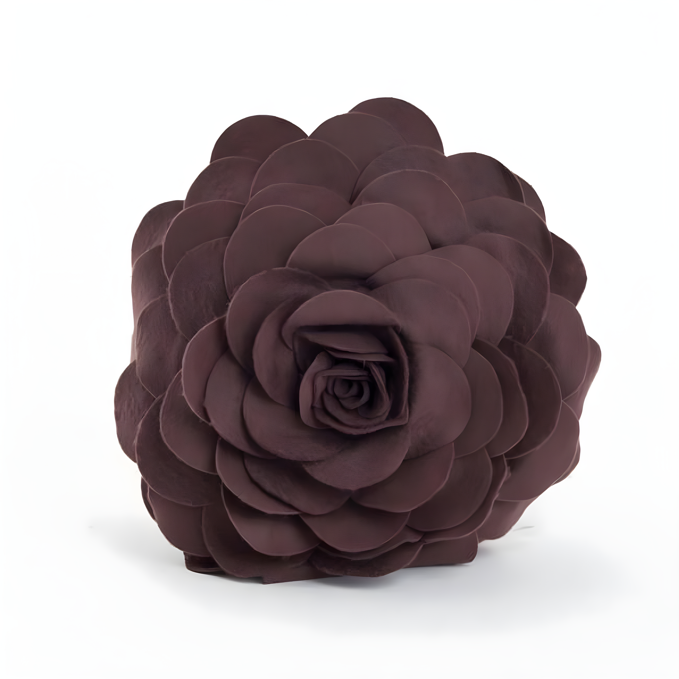 Chocolate Rose Flower Design 16" Square Poly Filled Throw Pillow