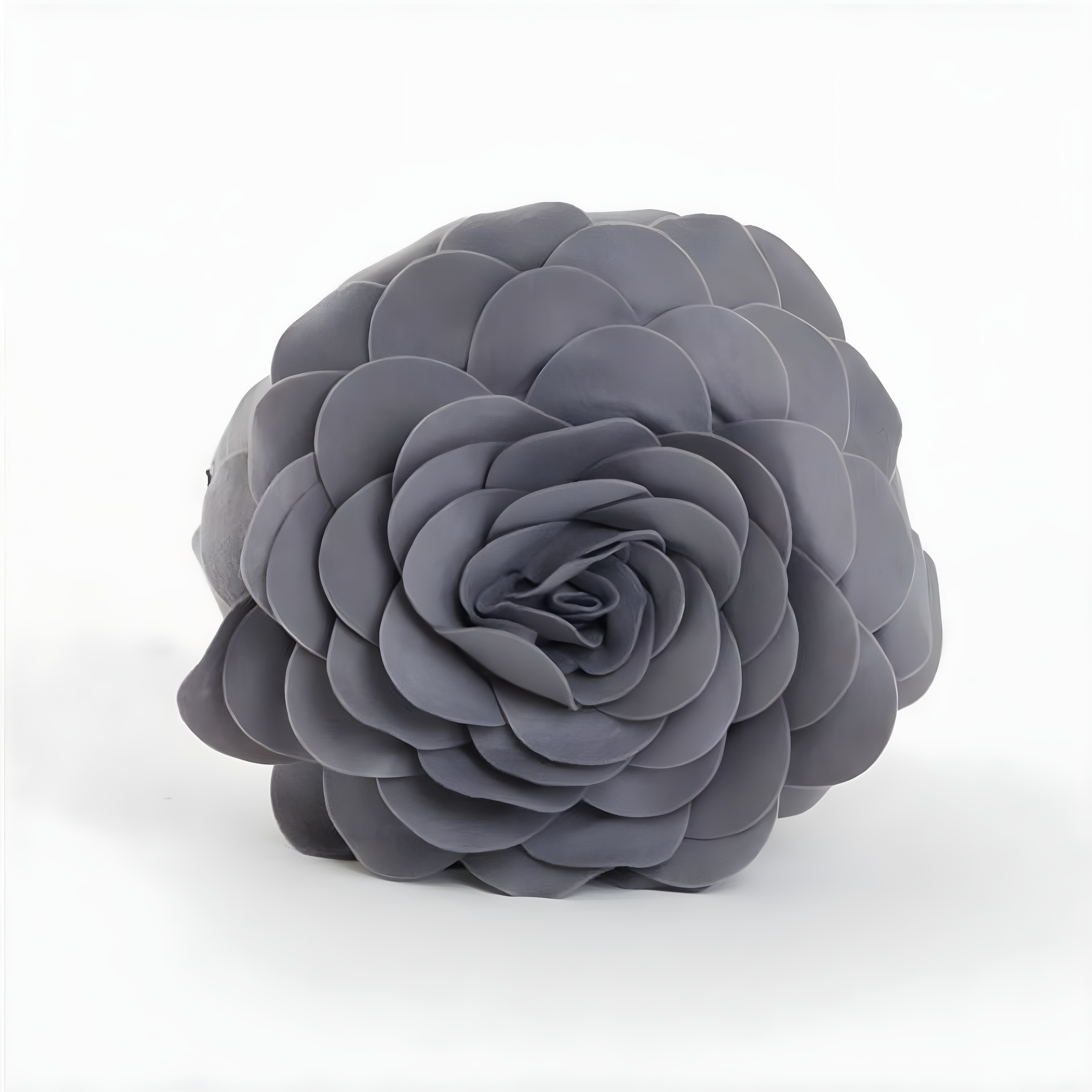 Slate Round Flower Design 16" Polyester Throw Pillow