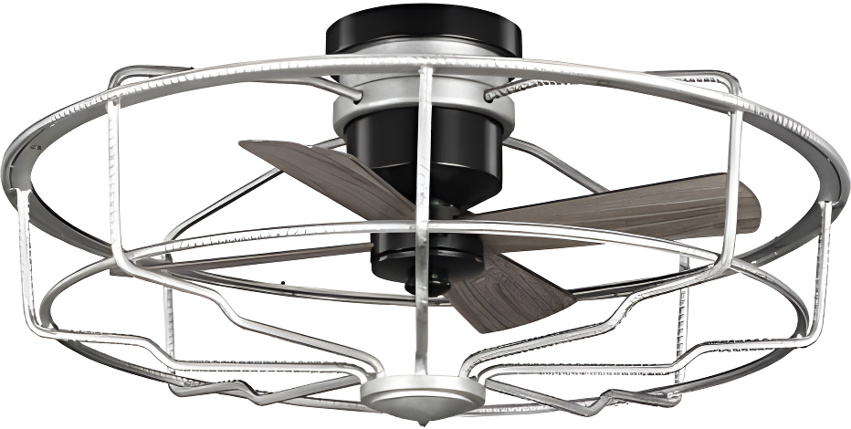 Loring 33" Galvanized Industrial Ceiling Fan with Remote