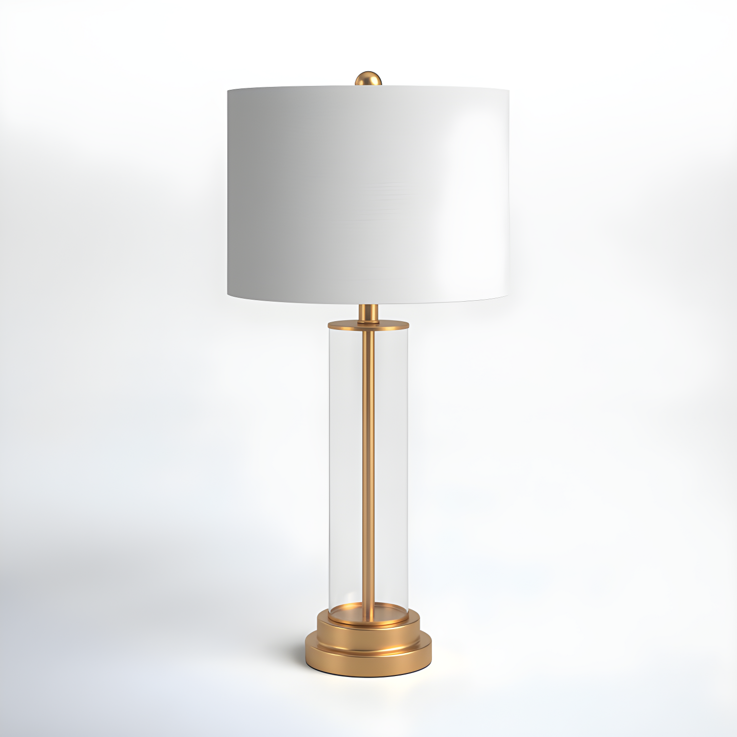 Cassian Art Deco Inspired Clear Glass & Gold Table Lamp