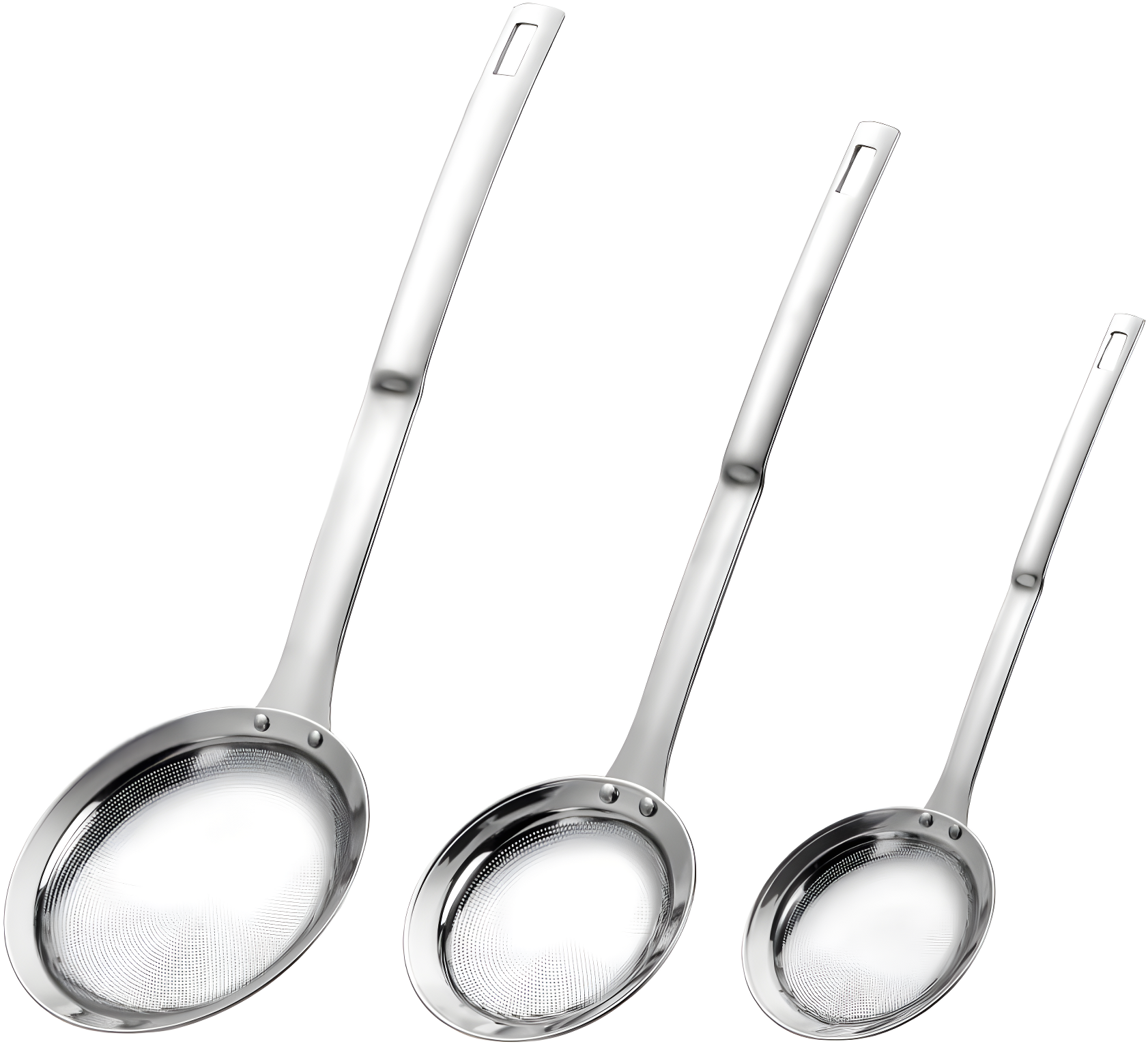 Stainless Steel Fine Mesh Skimmer Set with Ergonomic Handle