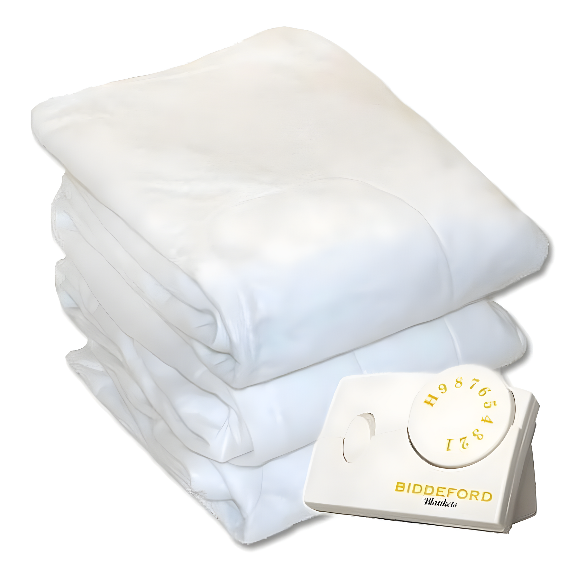 Full Size White Polyester Heated Mattress Pad with Analog Controller