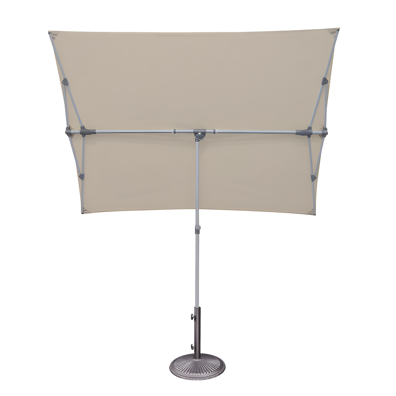 Antique Beige Rectangular Aluminum Patio Umbrella with Polyester Canopy