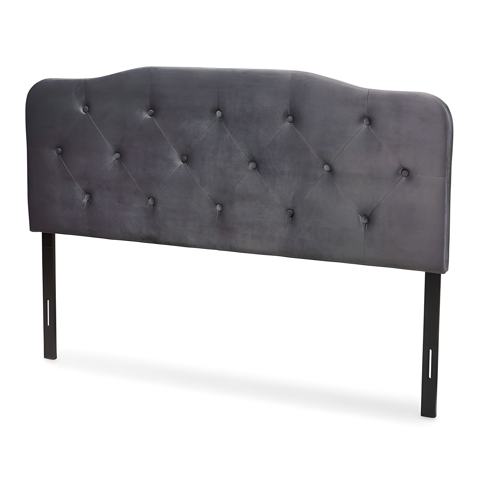 Gregory Gray Velvet Tufted Upholstered Queen Headboard