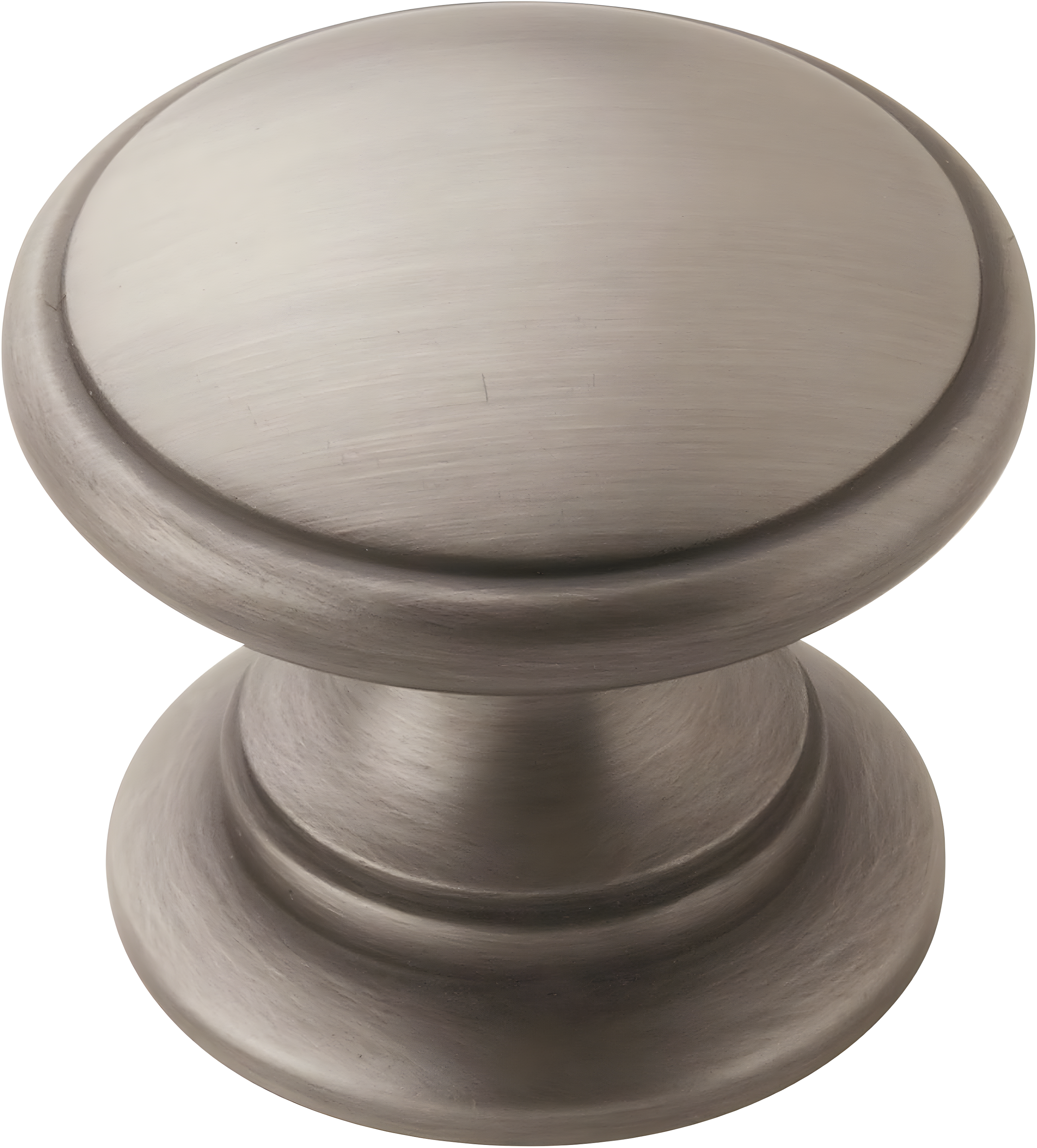 Antique Silver Round Steel Cabinet Knob with Mounting Hardware