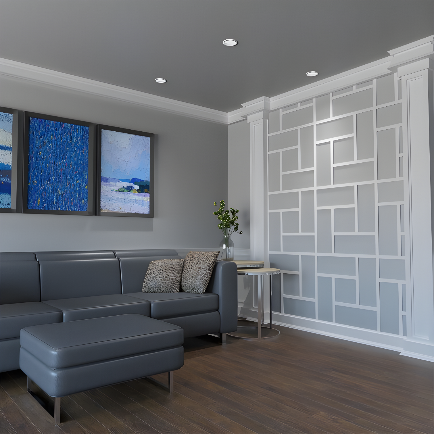 Sheffield 23'' Unfinished Smooth Fretwork PVC Wall Panel