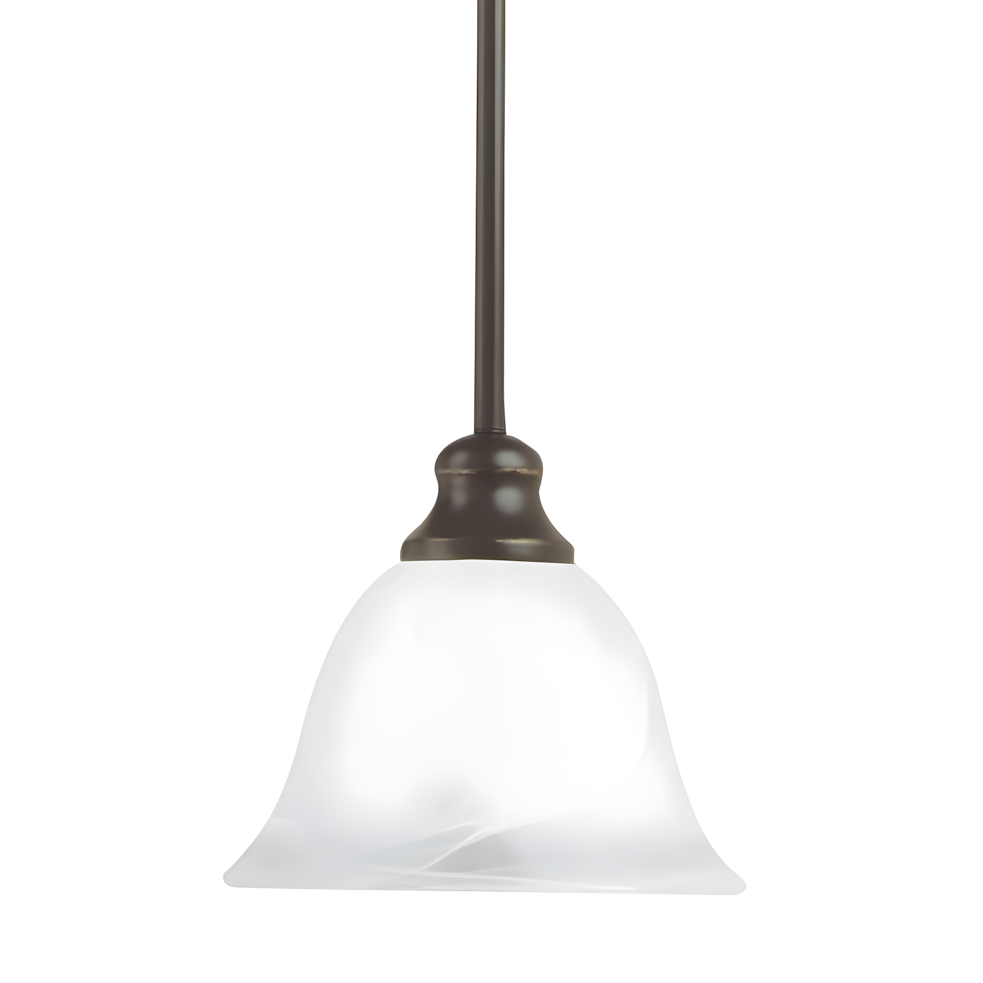 Brushed Nickel Mini Pendant with Alabaster Glass Shade