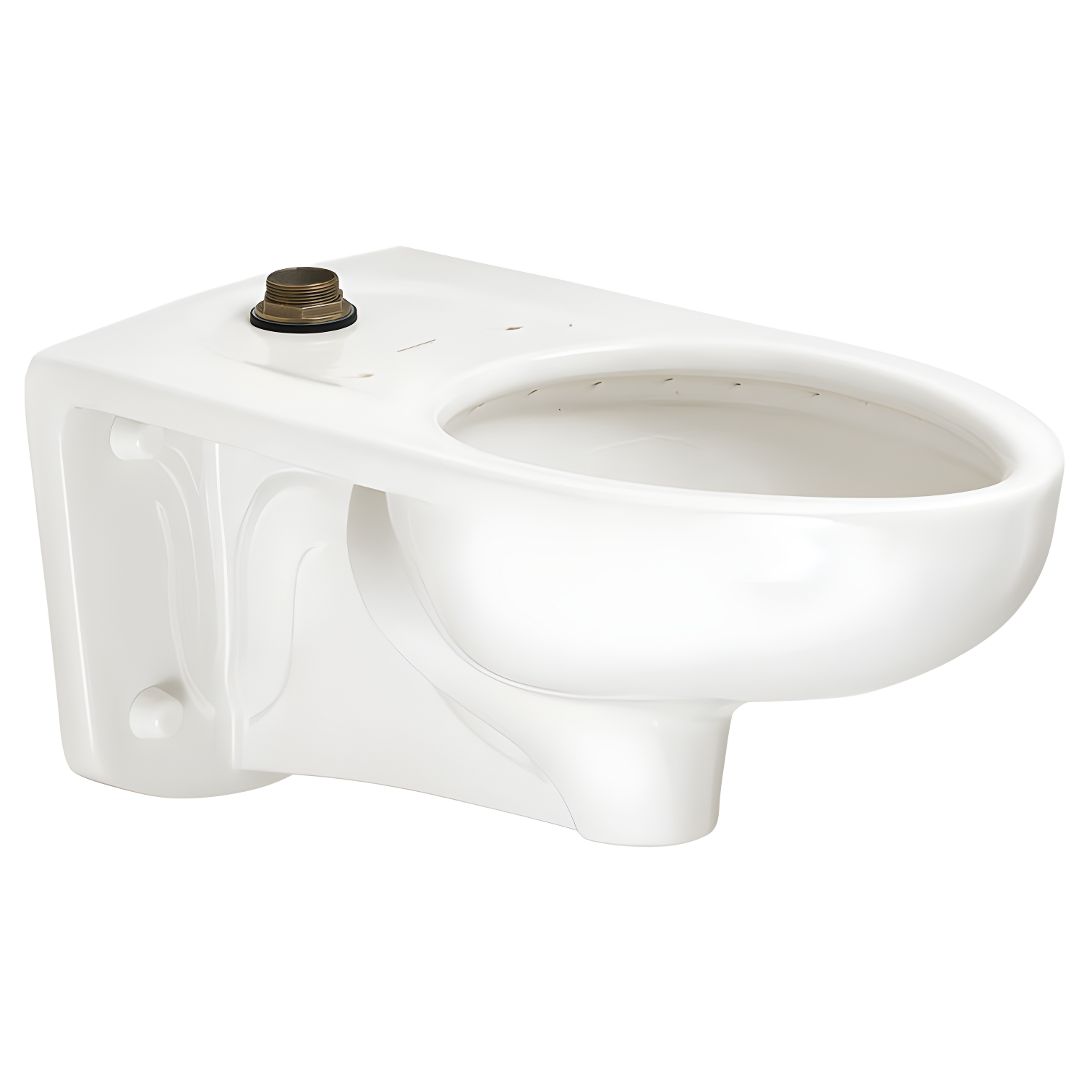 White Ceramic Wall-Hung Elongated Toilet Bowl