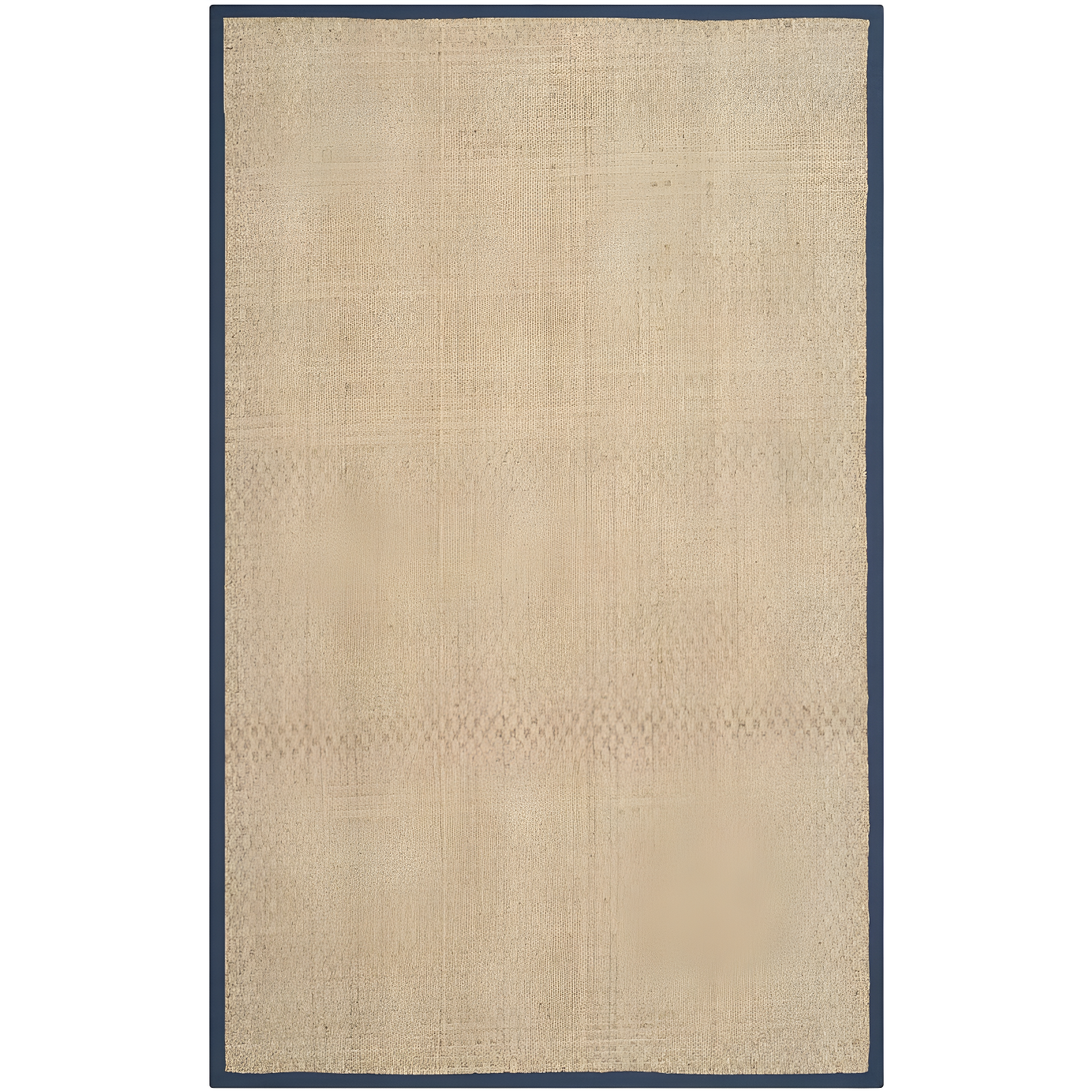 Coastal Charm Natural & Blue Hand-Knotted Cotton Area Rug, 5' x 8'